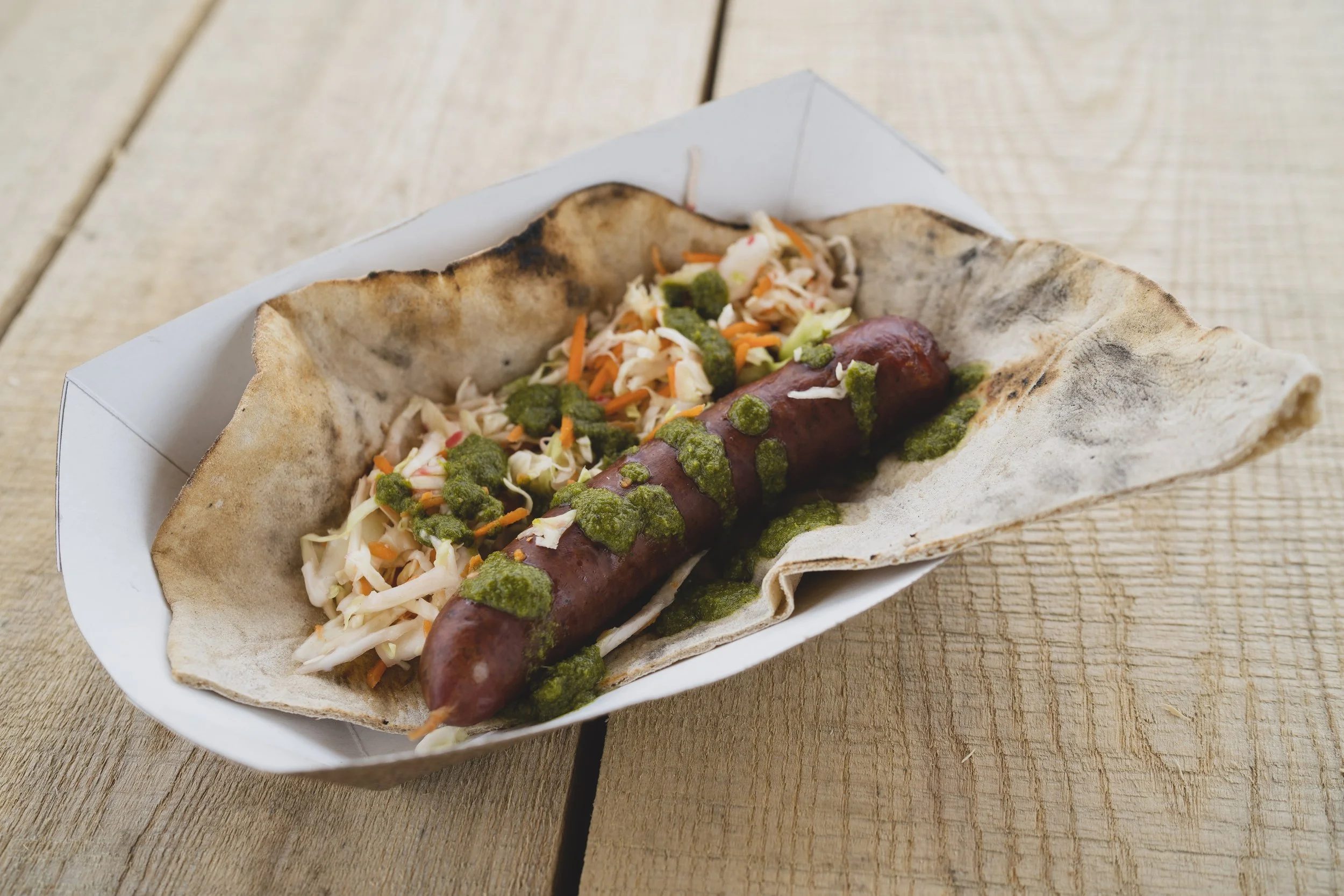 eastman chorizo in a flatbread