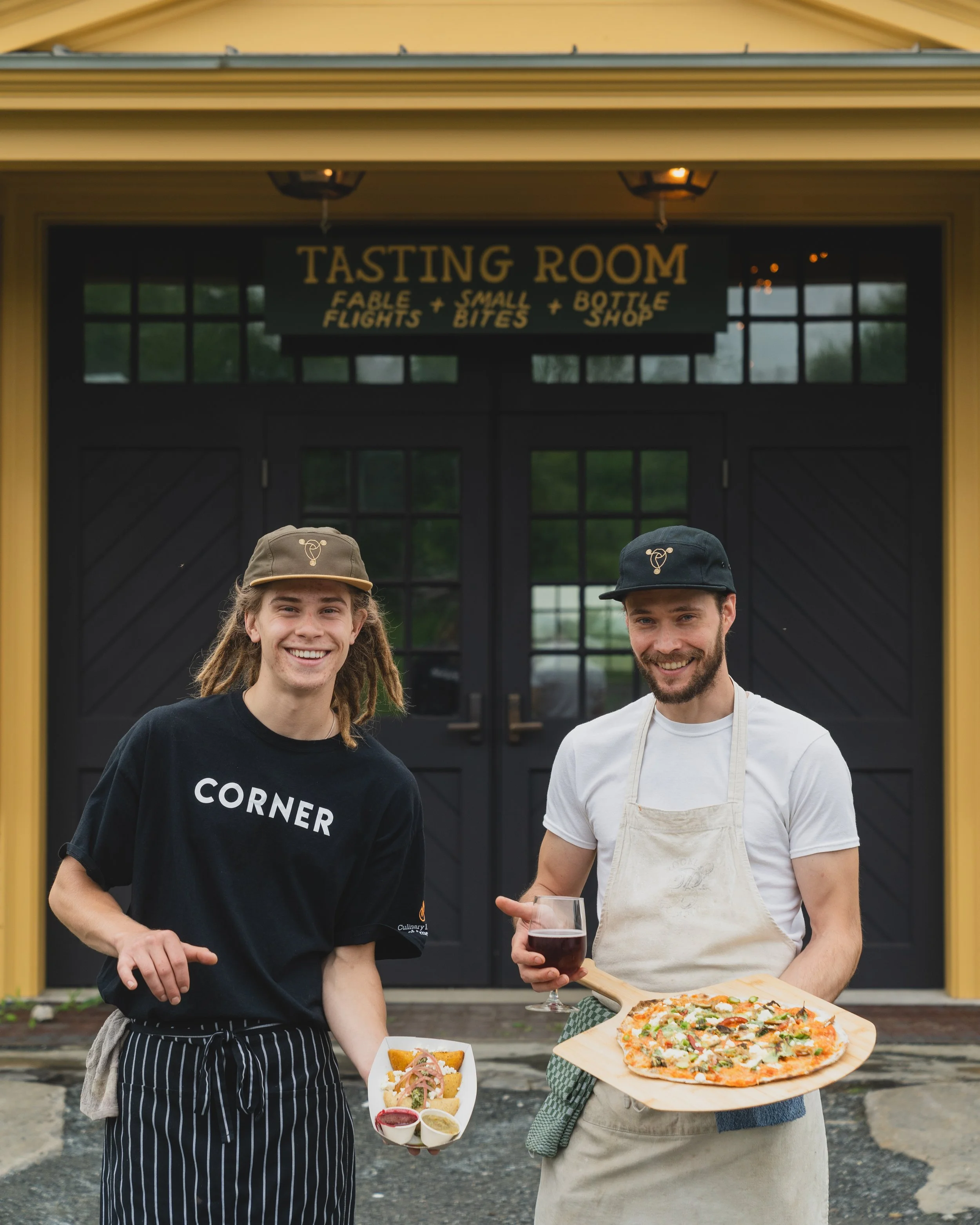 our chef interns with some saturday tasting room selections