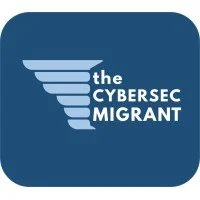 Logo of The Cybersec Migrant with a stylized funnel in light blue on a dark blue background.