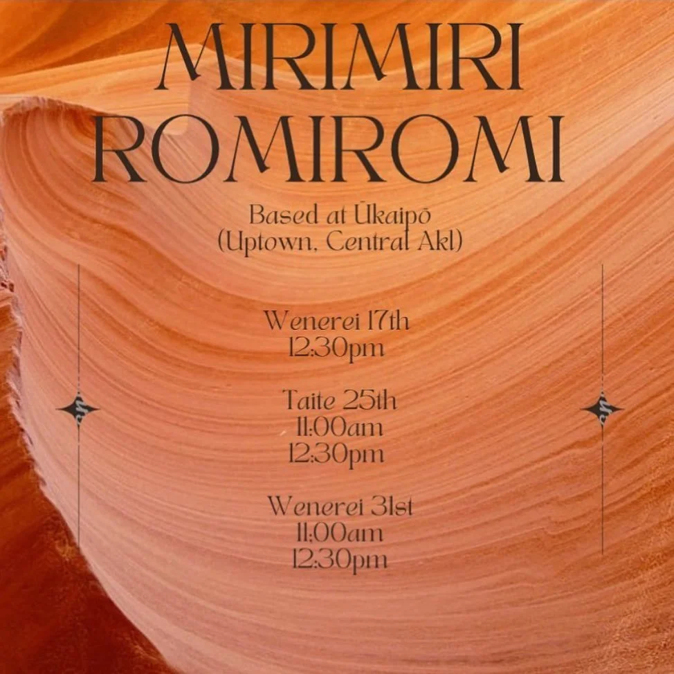 𝙐̄𝙠𝙖𝙞𝙥𝙤̄ 𝘾𝙤𝙢𝙢𝙪𝙣𝙞𝙩𝙞𝙚𝙨 

A little morning treat - sharing that @whitneyebonykaimirimiri will be back in the whare next week for three consecutive Wednesdays, offering up her Mirimiri practice.

Winter is such a wonderful time to receiv