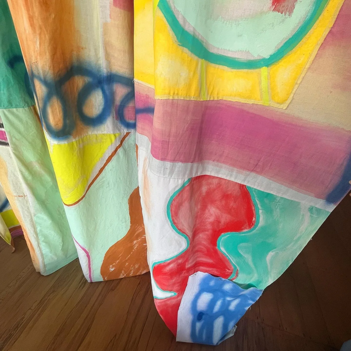 If you&rsquo;ve been to Ūkaipō you&rsquo;ll be familiar with our hand-painted curtain that was made over the summer whilst listening to beautiful local music.

In the next few days we&rsquo;ll be installing a new handmade curtain to usher in the next