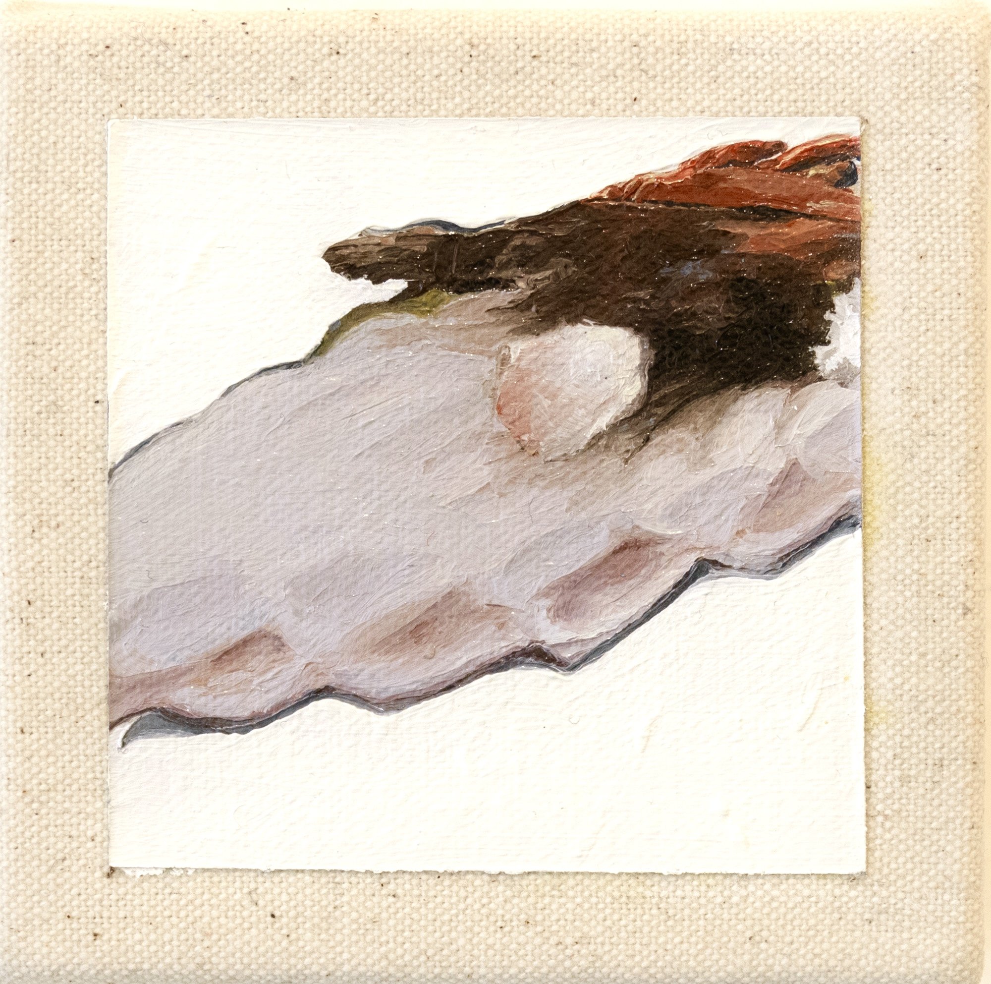 ‘LUDE’, oil on canvas, 10x10 cm, $80.