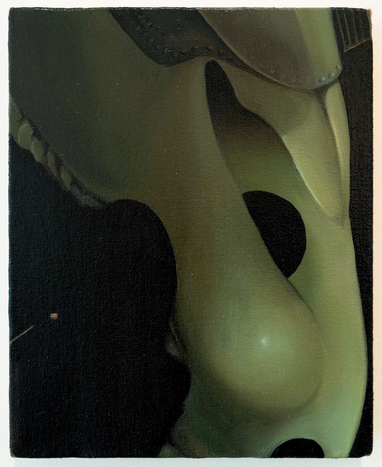 ‘Feign’, oil on canvas, 25.5 x 21 cm, (SOLD).