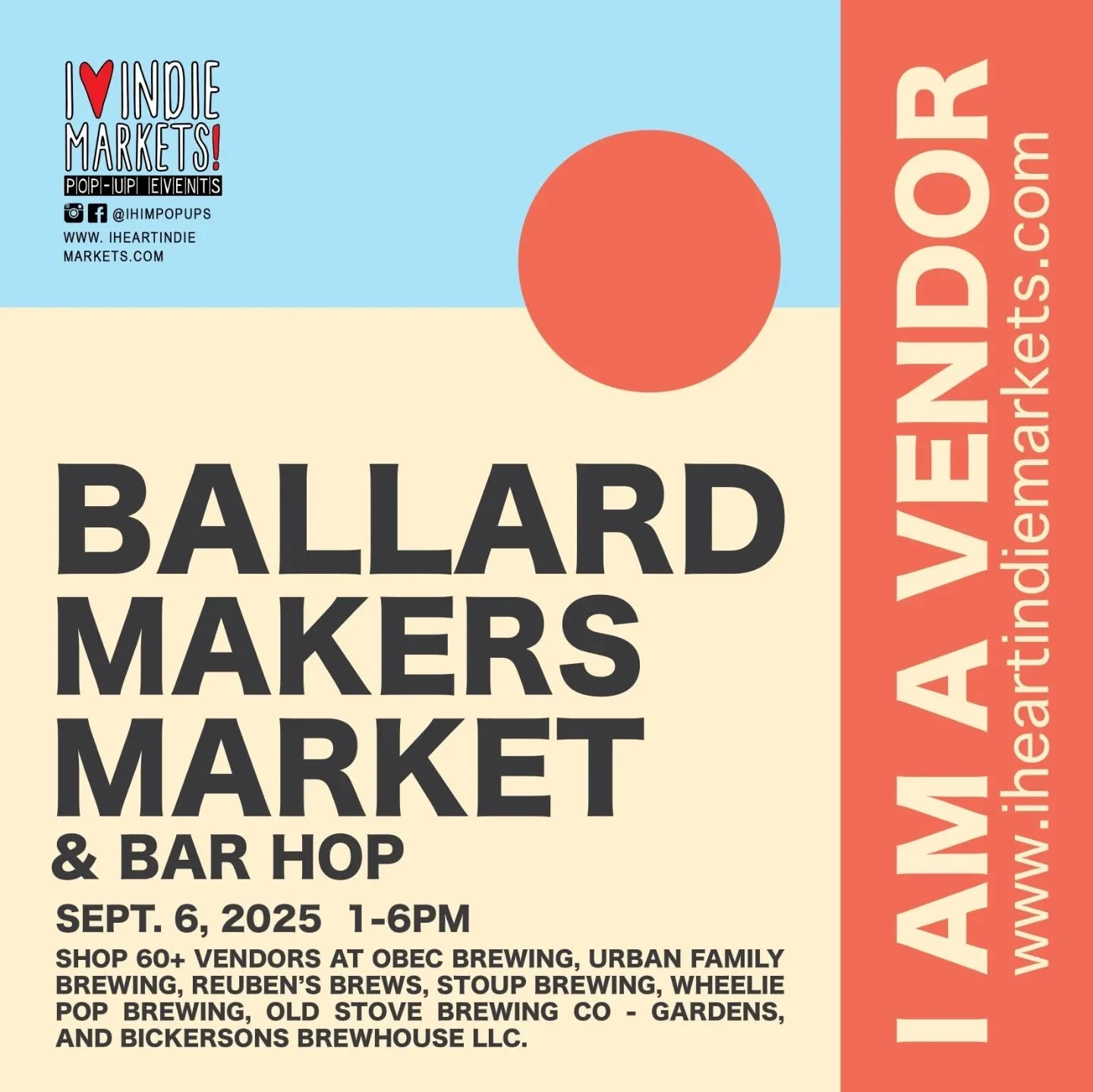 Mark your calendars! We will be at Obec Brewing, so swing by for a beer, a bar hop, and some handmade goodies! Swipe to see some of the things we'll have available. 

Saturday Sept. 6, 1-6pm

@obecbrewing
@ihimpopups 

#shopsmall #shoplocal #seattlem