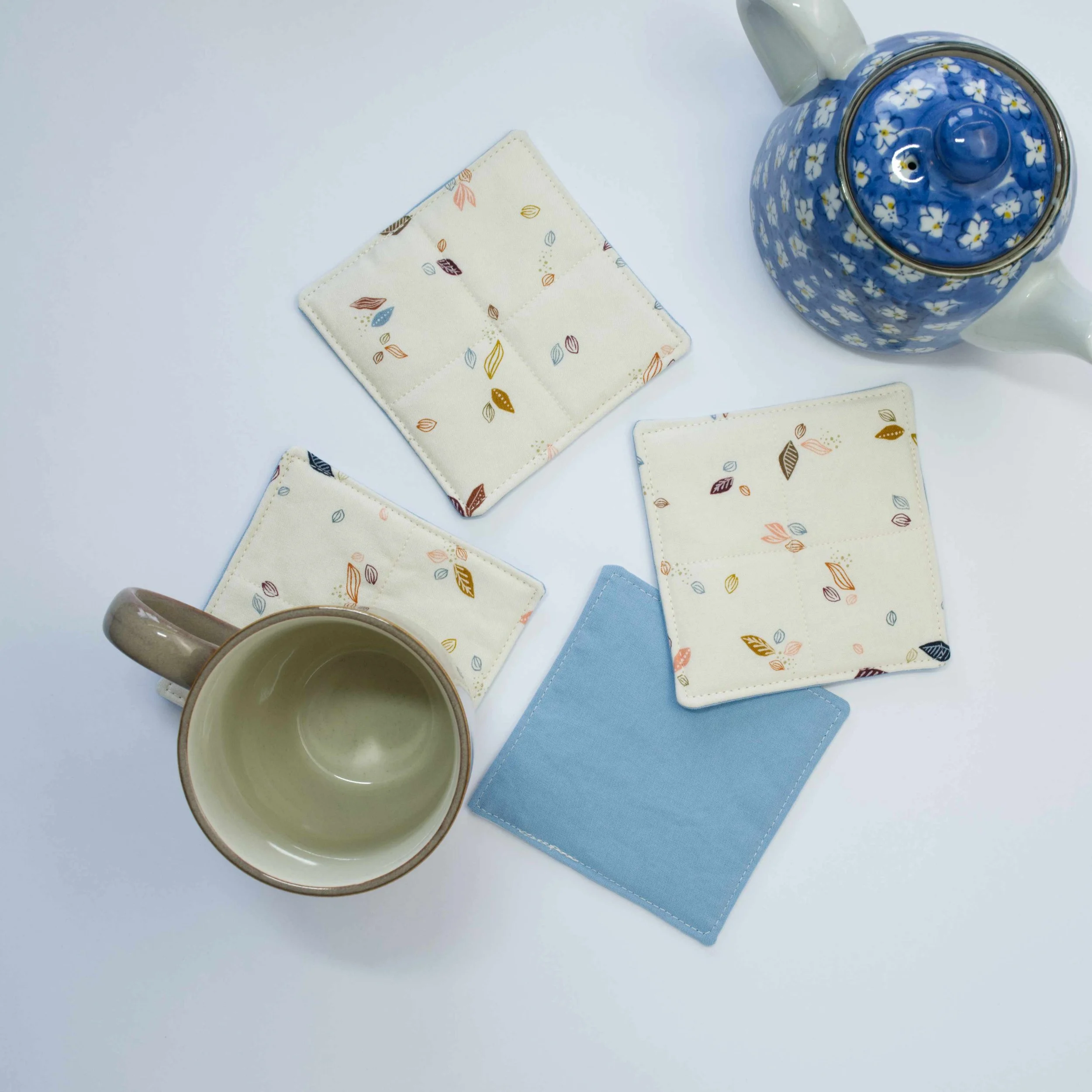 Quilted Cotton Coasters - Autumn Leaves