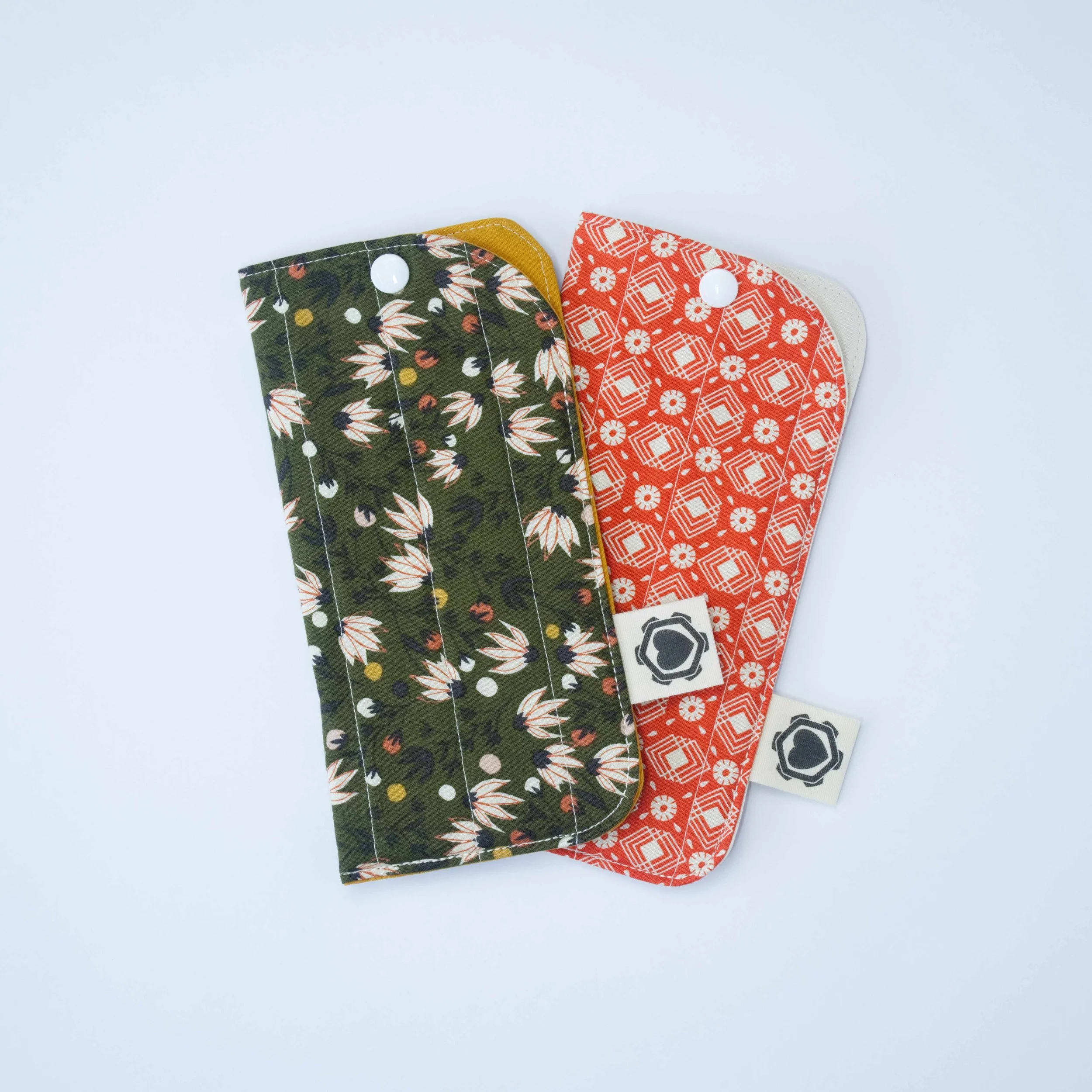 Quilted Cotton Glasses Sleeve w/ Snap Closure