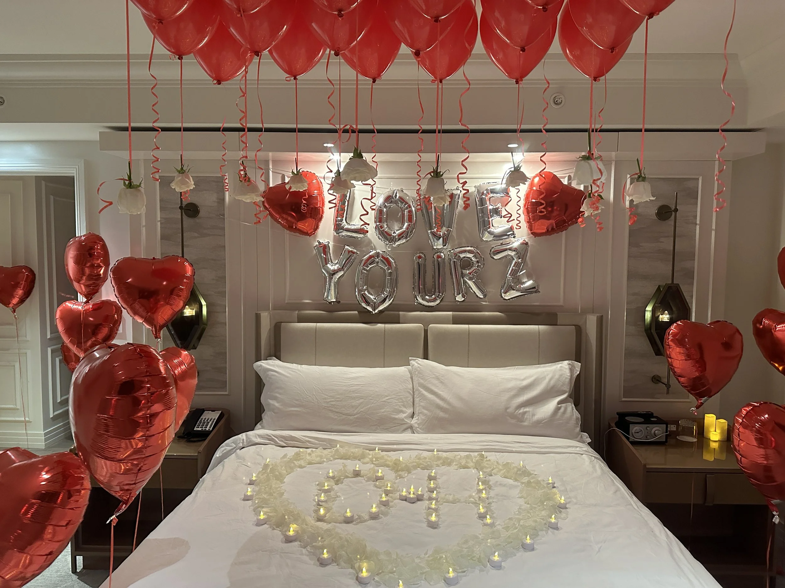 Candles and rose petals valentines day denver colorado