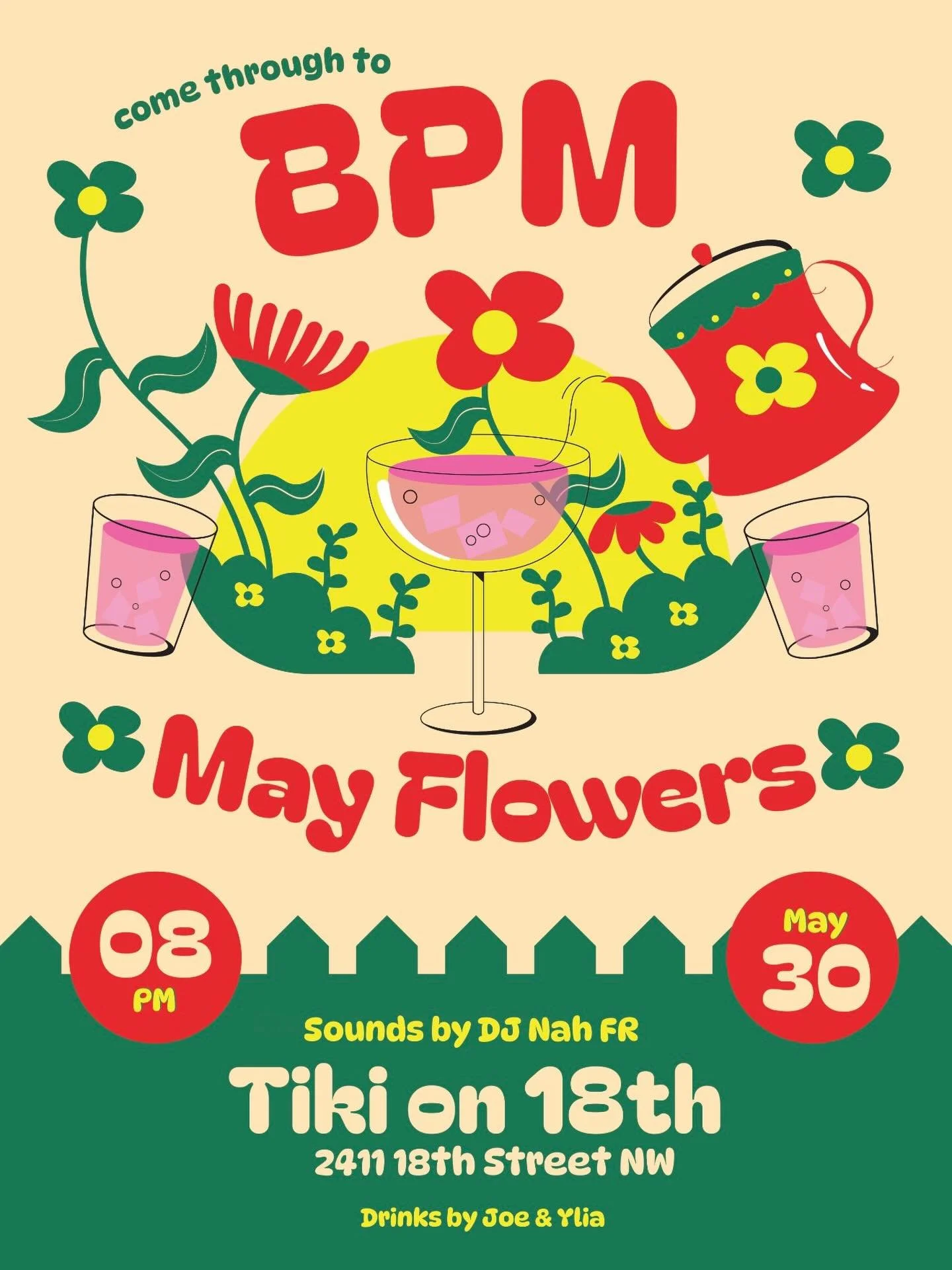 Let the night bloom 🌺 Come through on 5/30 at 8PM for May Flowers! @djnahfr will be spinnin&rsquo; and @3rdifinesser + @ylia_june will be slinging&rsquo; drinks all night. Send this to someone who&rsquo;d love to come with you🏝️