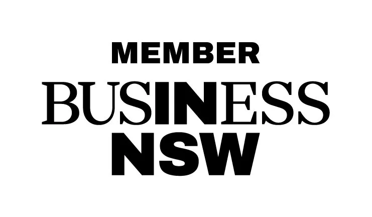Black and white text logo reading 'Member Business NSW' with the words stacked and in different font sizes.