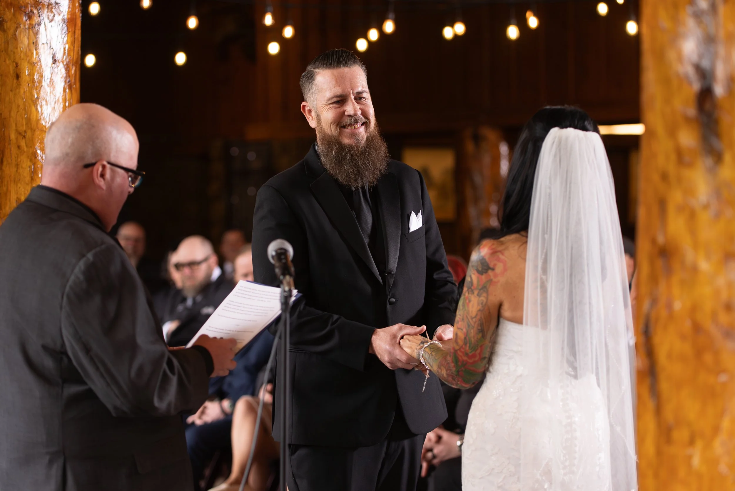 Groom & Bride At Alter with Pastor