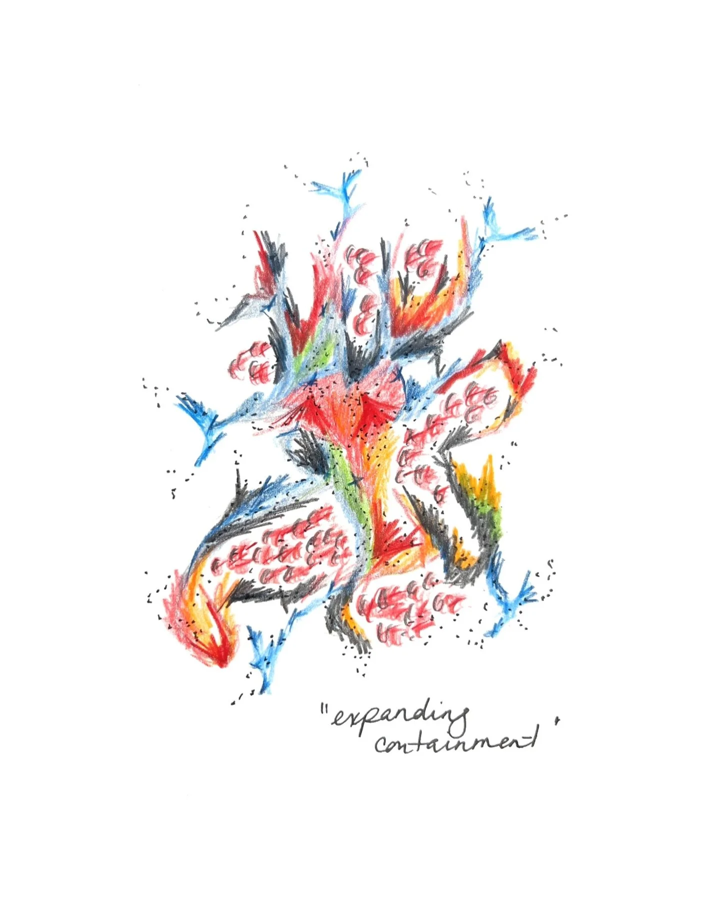 &ldquo;Expanding containment&rdquo; #coloredpencil #abstractart