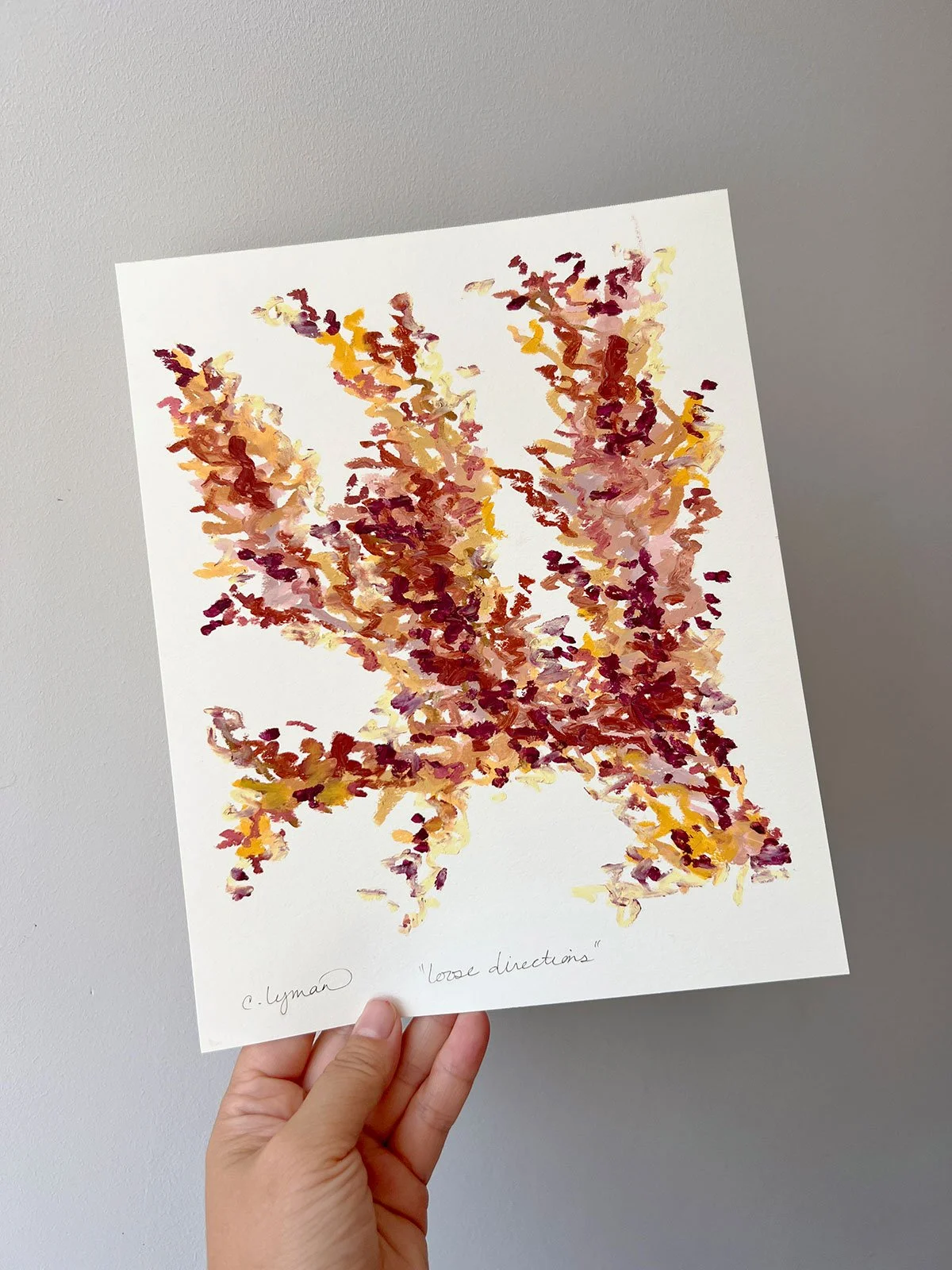  “Loose directions”  • Original oil pastel on cream paper, 8x10", London, July 2026 • Unframed 8x10” $150 USD