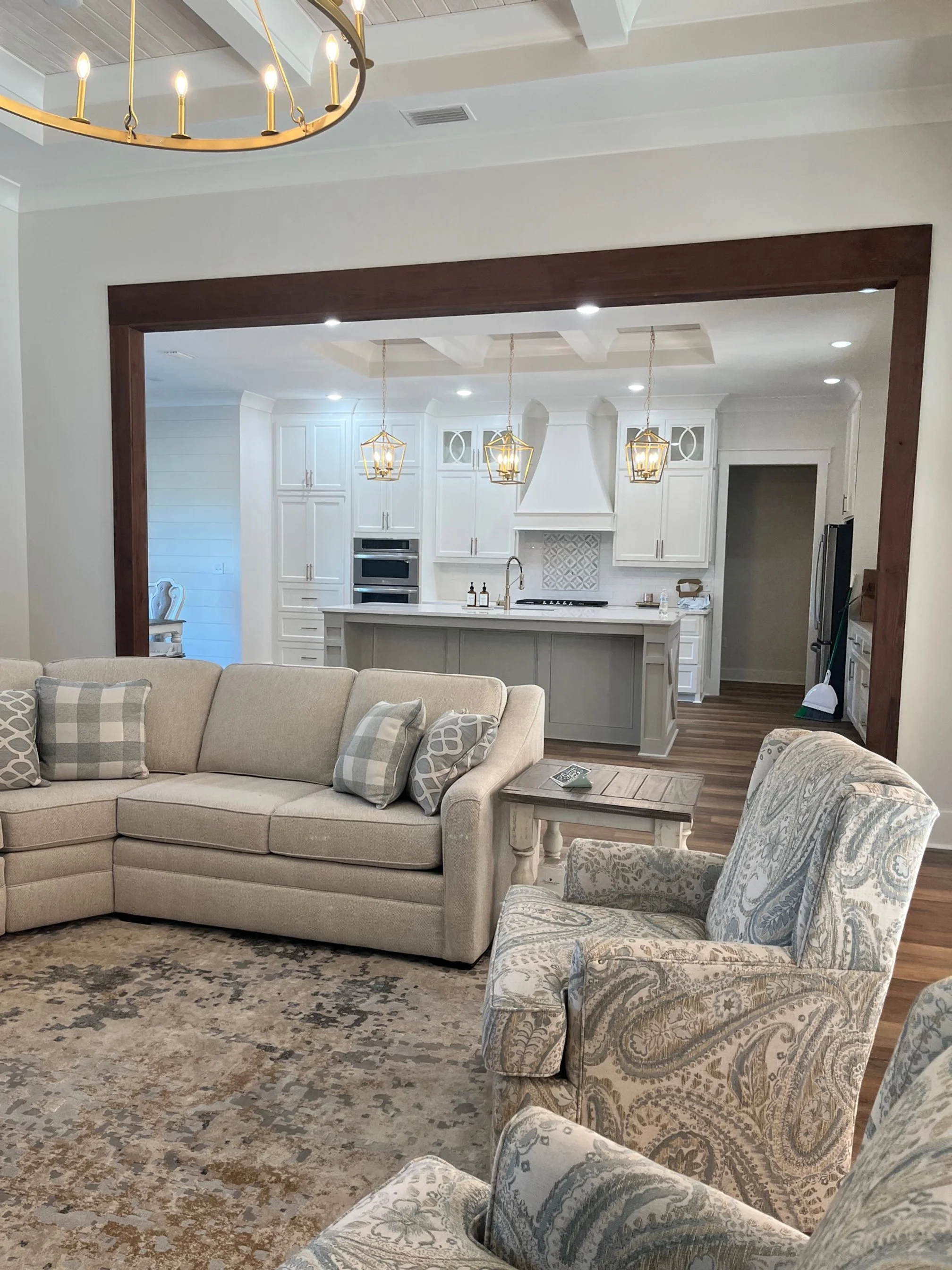 Living + Kitchen View (featuring the broom we left in the shot...oops :)