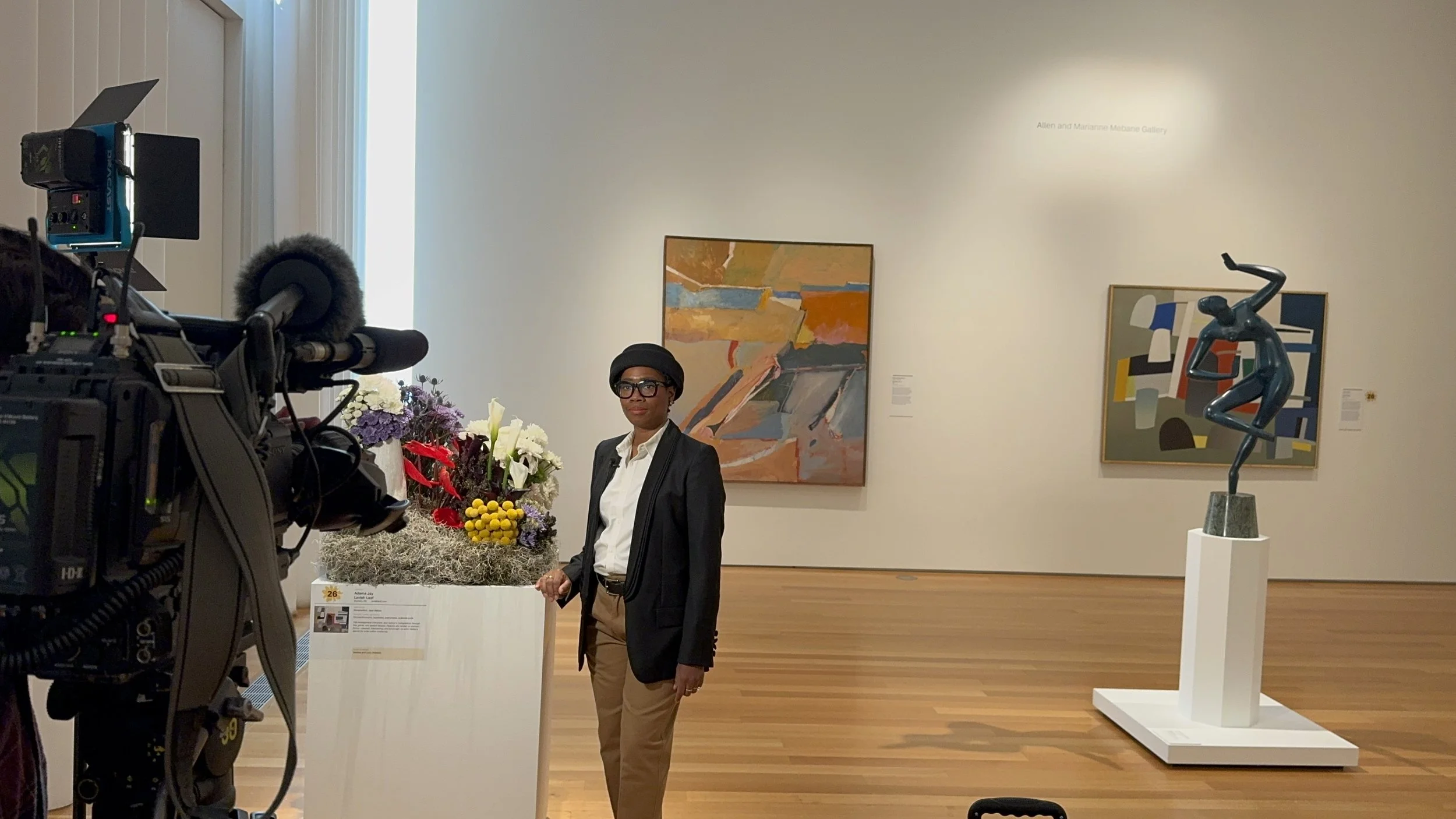 Lavish Leaf Founder interview for Art in Bloom 2026 with Tarheel Traveler at WRAL