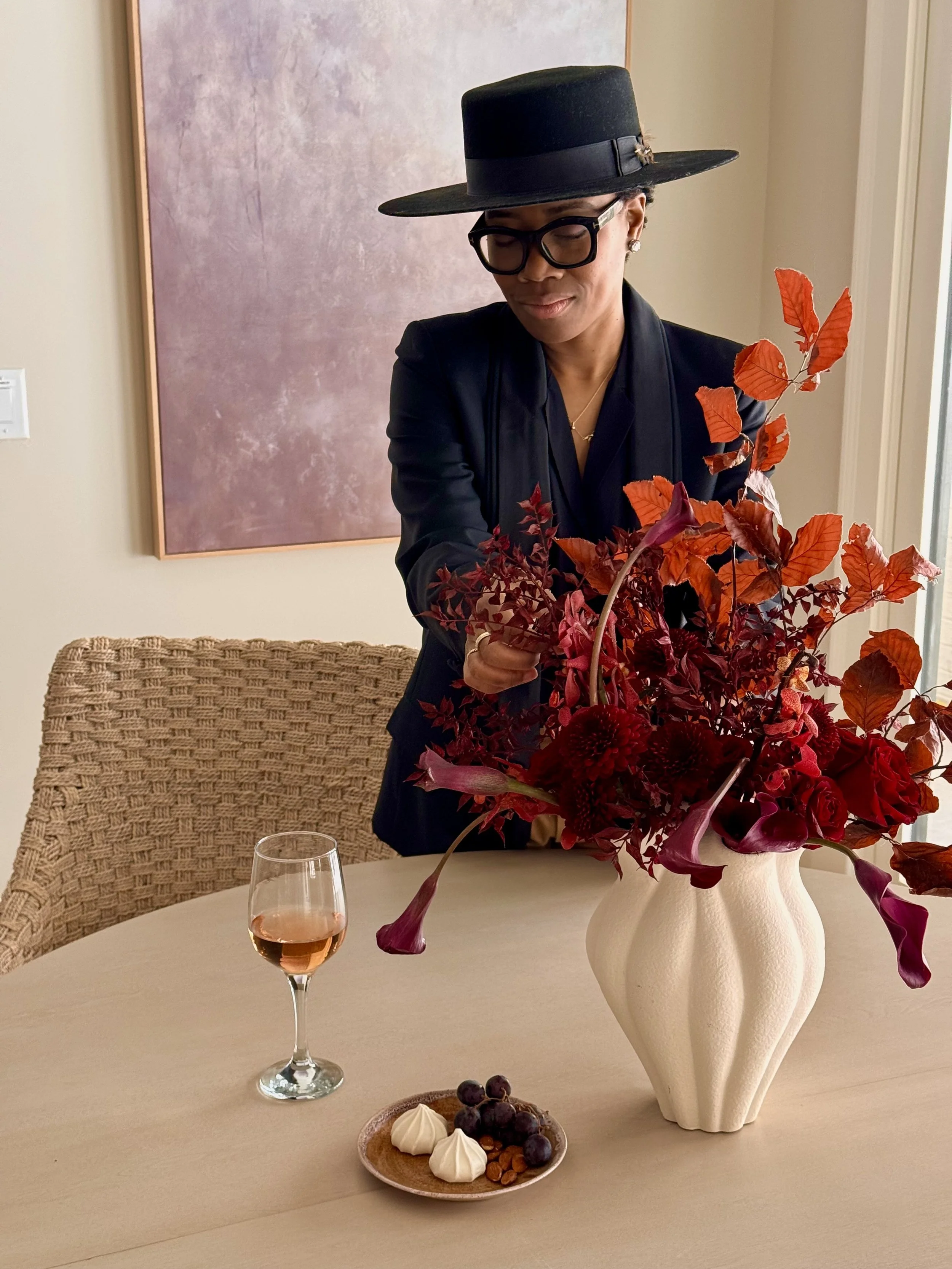 Raleigh staged home with flowers