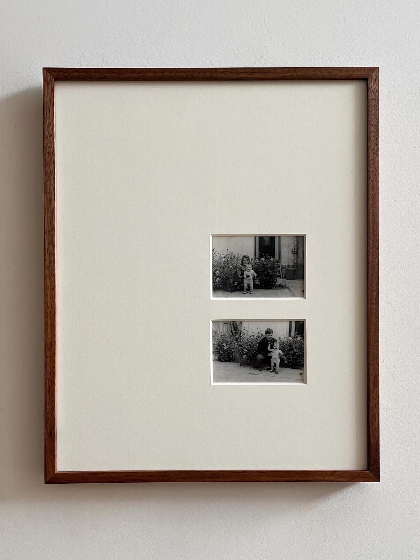 Photos of my mum, Nona and Nono, circa 1964. Preserved in a walnut frame with ash joinery, cotton rag museum mount, and non reflective UV filtering glass. A special piece to end the year with ❤️.JPG
