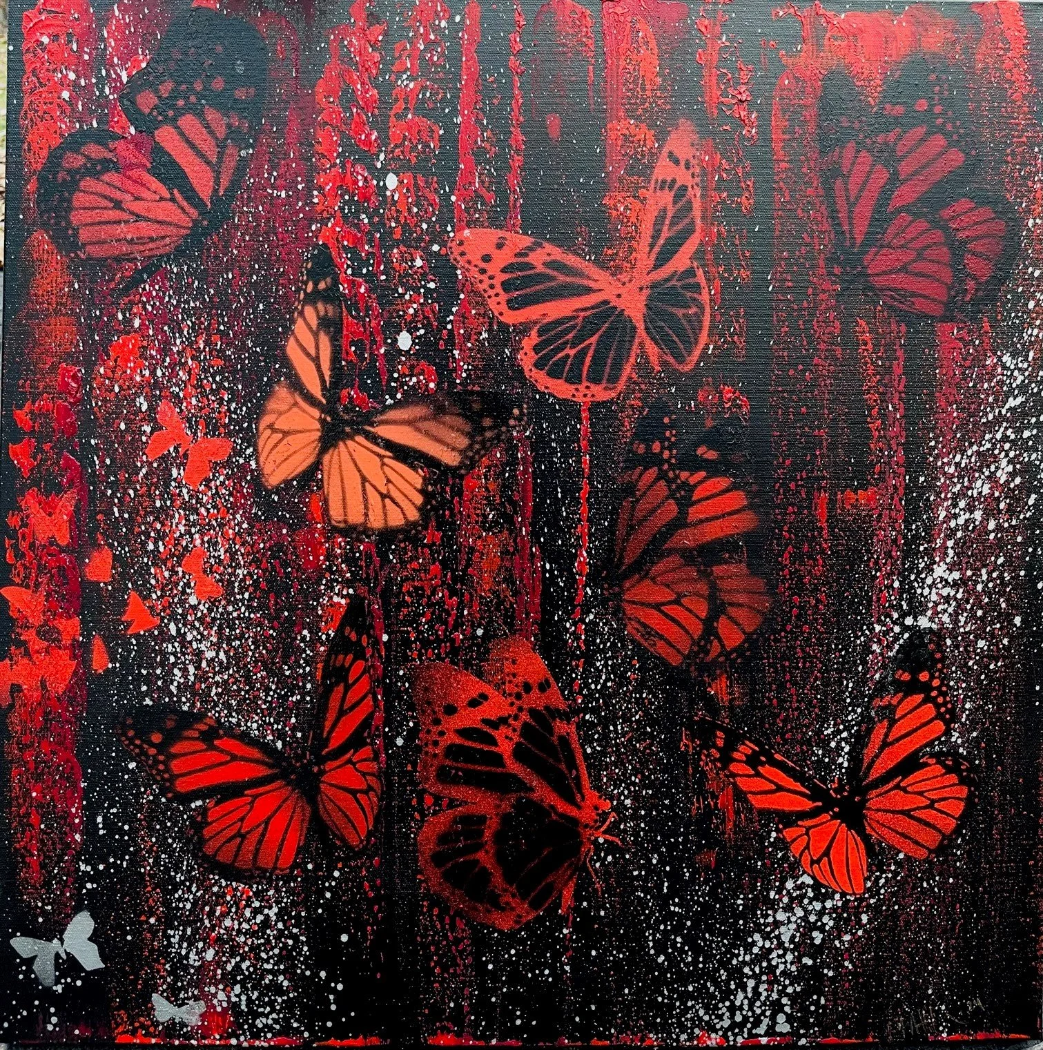 RED DEAD METAMORPHOSIS | 24X24 | mixed media on gallery wrapped canvas | 400