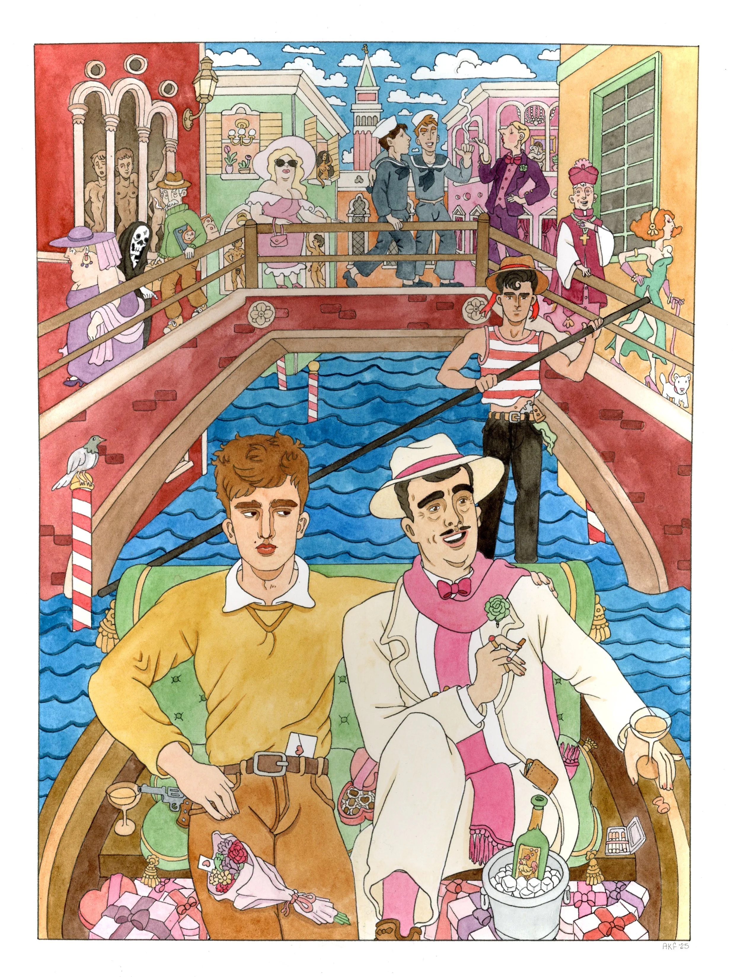 The Death of the Debonair Dandy | 12x16 | pen & ink, watercolor | 600