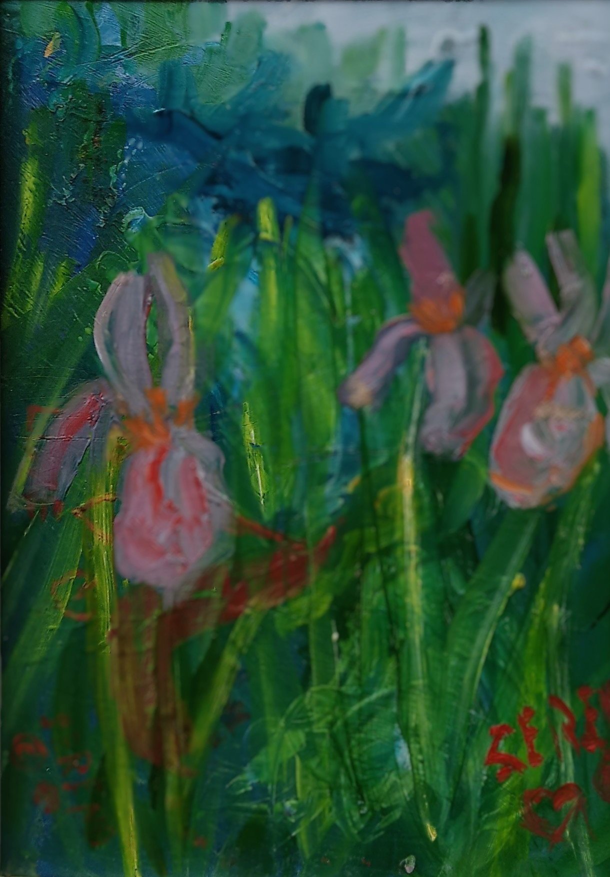 Irises | oil on canvas | 5 x 7 | 45