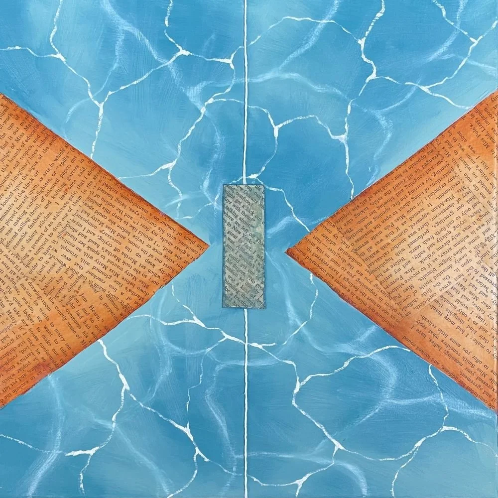 Bullied | 12x12 | oil and collage on canvas | 250