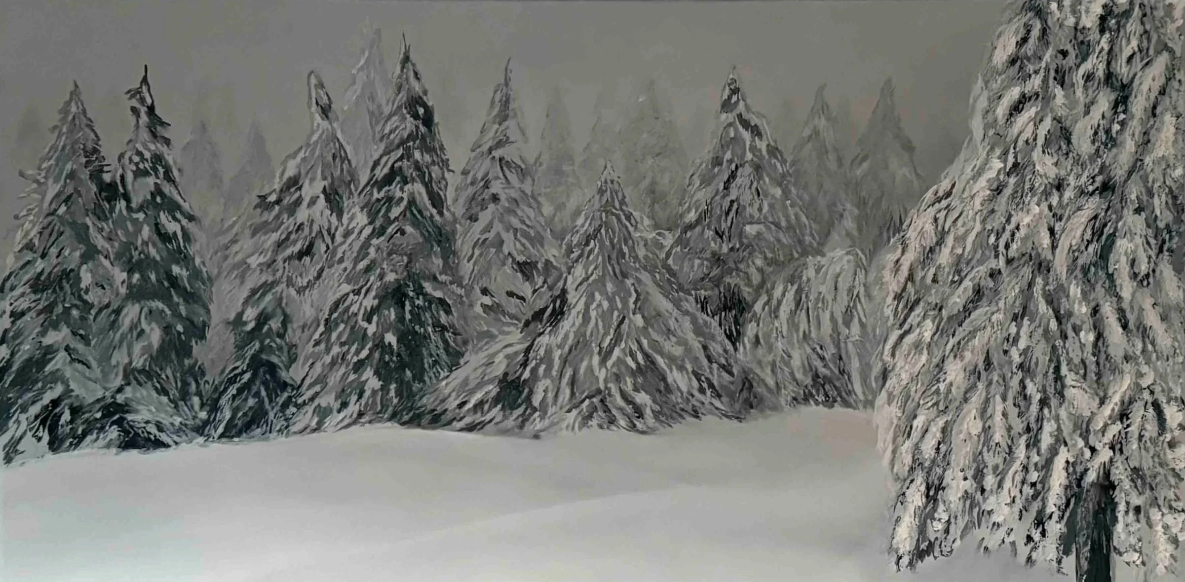 Winterlude | 24x48 | oil on canvas, custom framed | 1500
