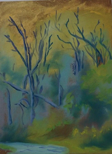  Plein air sketch near NHTI | 8x11 | oil on Carton | 75