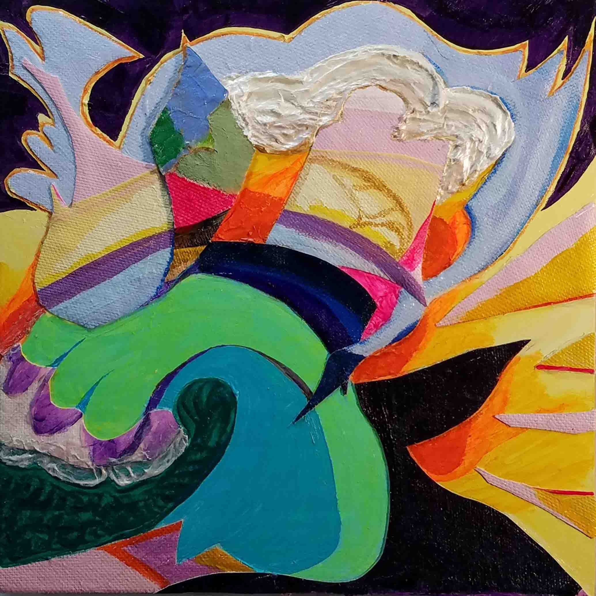 Tropic Surf | 8 x 8 | acrylic and mixed media on wood panel | 450
