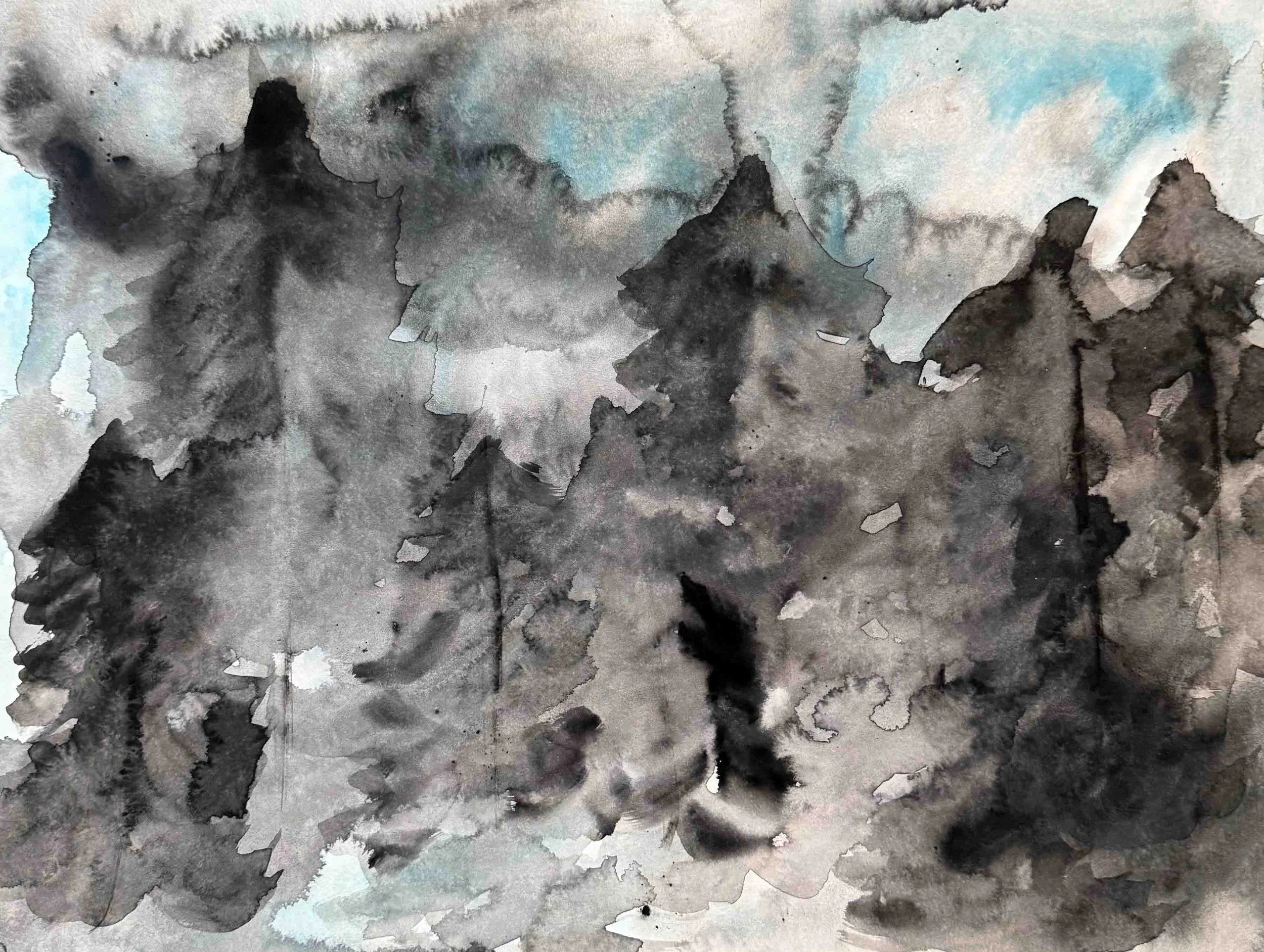 February (from a hammock) | 16x12 | watercolor on Arches hot-pressed paper | 175

