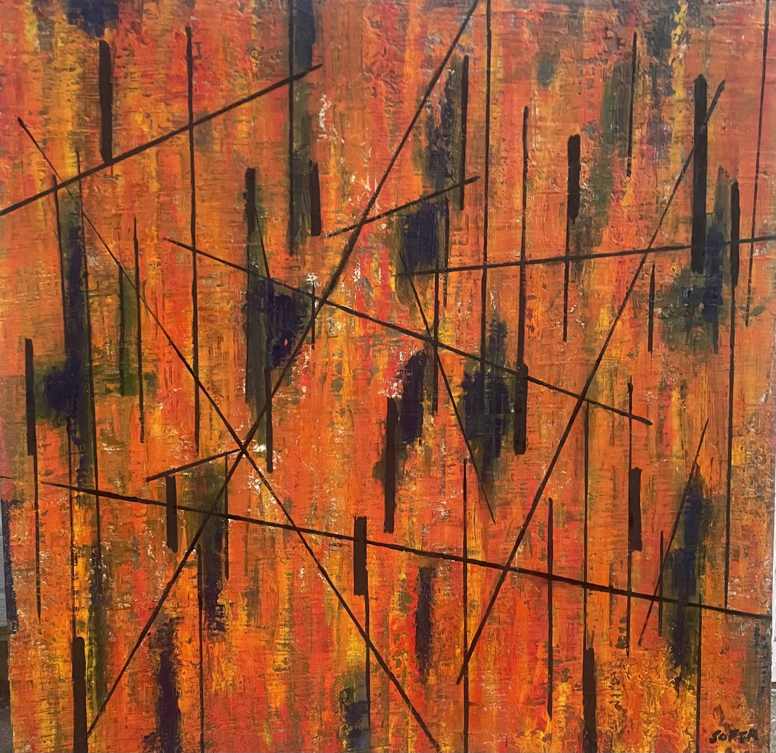 Forest Catatonia | 24 x 24 | oil and oil stick on canvas | 500