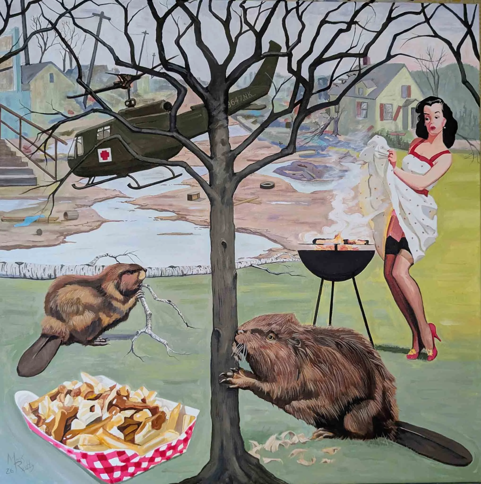 Poutine | 40x40 | oil on canvas | 3000