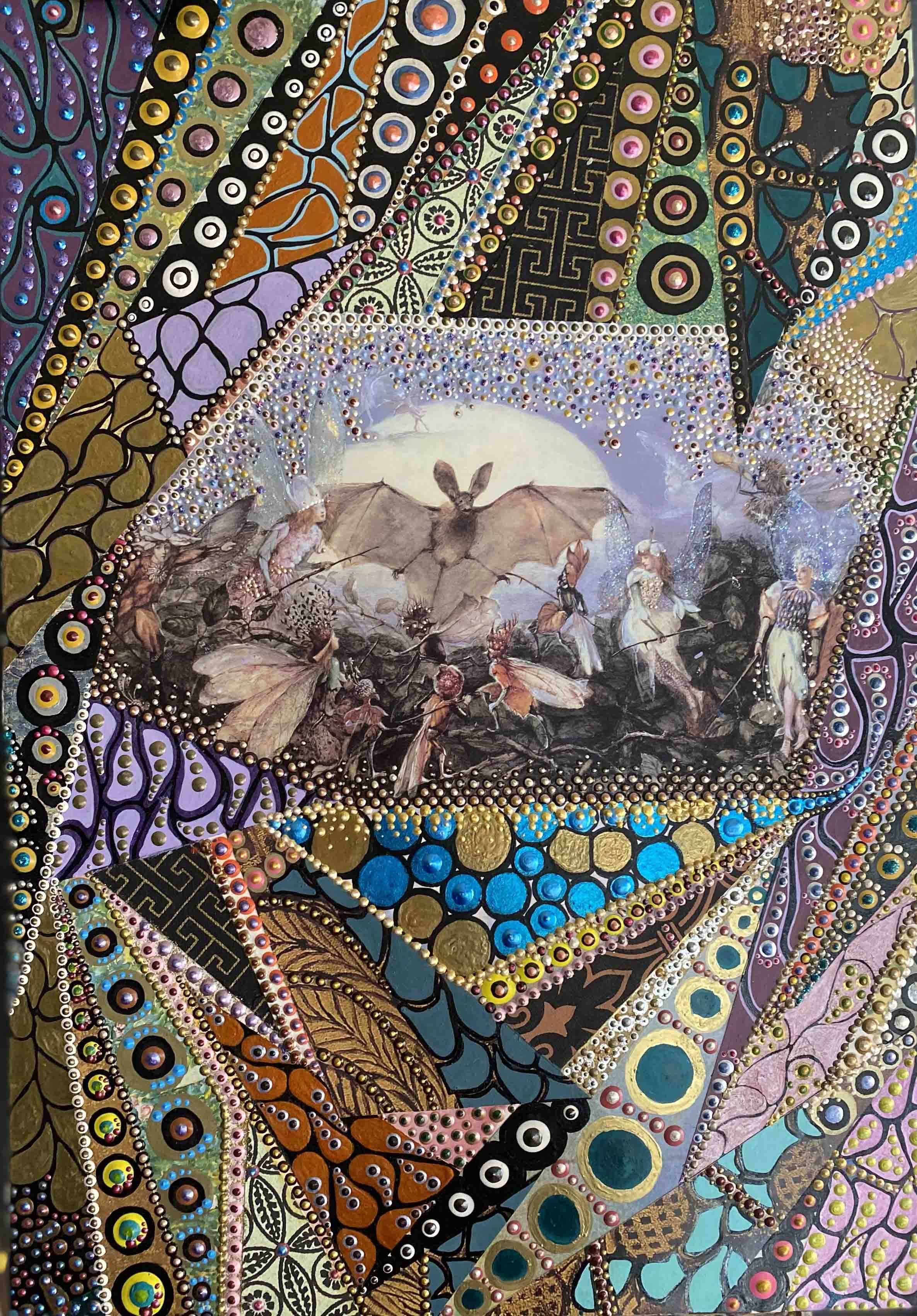 Winged Reverie | 12x17 | 3D acrylic and metallic | 400