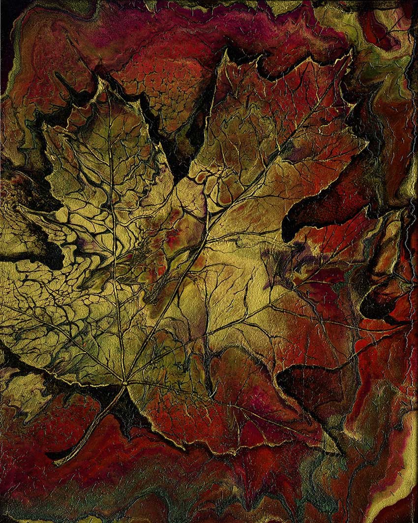 Fall Golden Leaf | 16x20 | acrylic | 350