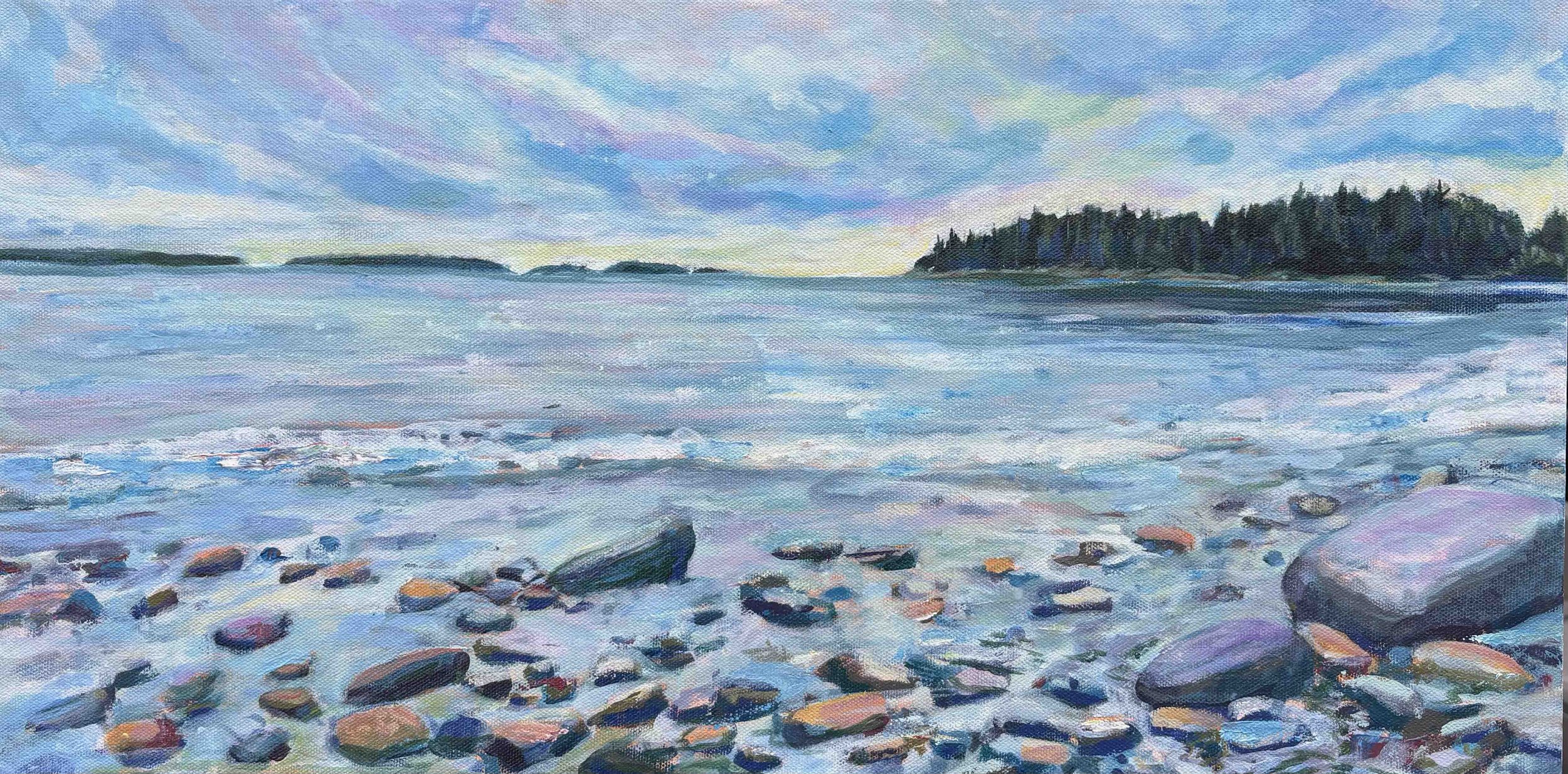 Birch Point, Owls Head | 12x24 | acrylic on canvas | 550