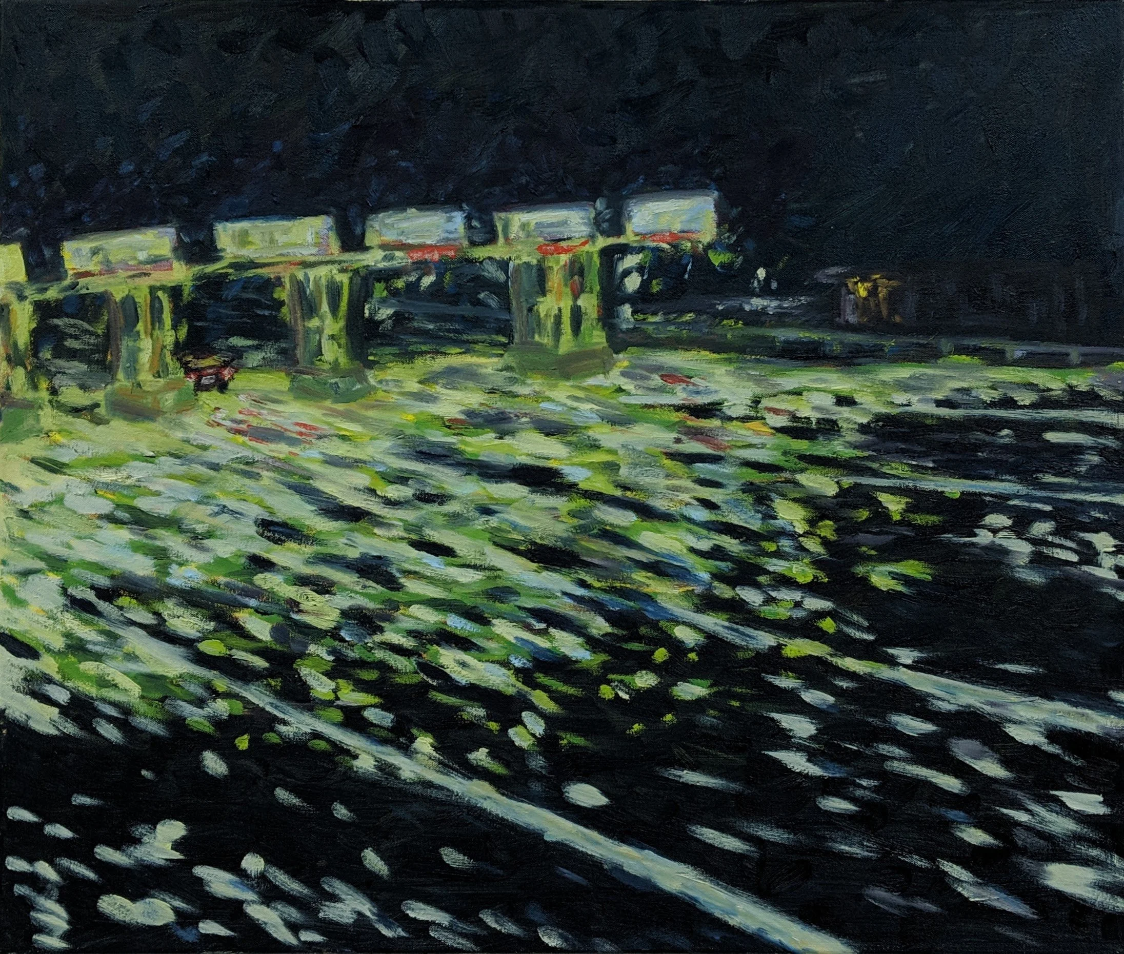 A Wet Commute | 20x26 | oil on canvas framed | 1250