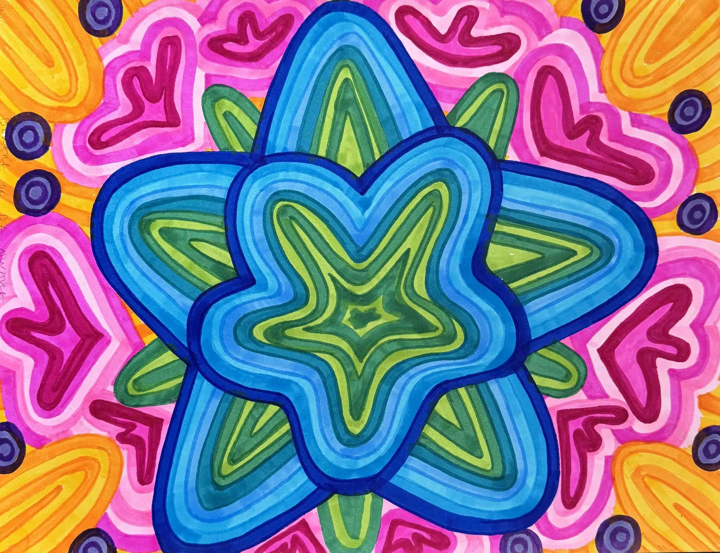 Joyful Expansion | 16x12 | alcohol ink marker on Arches hot-pressed paper | 175