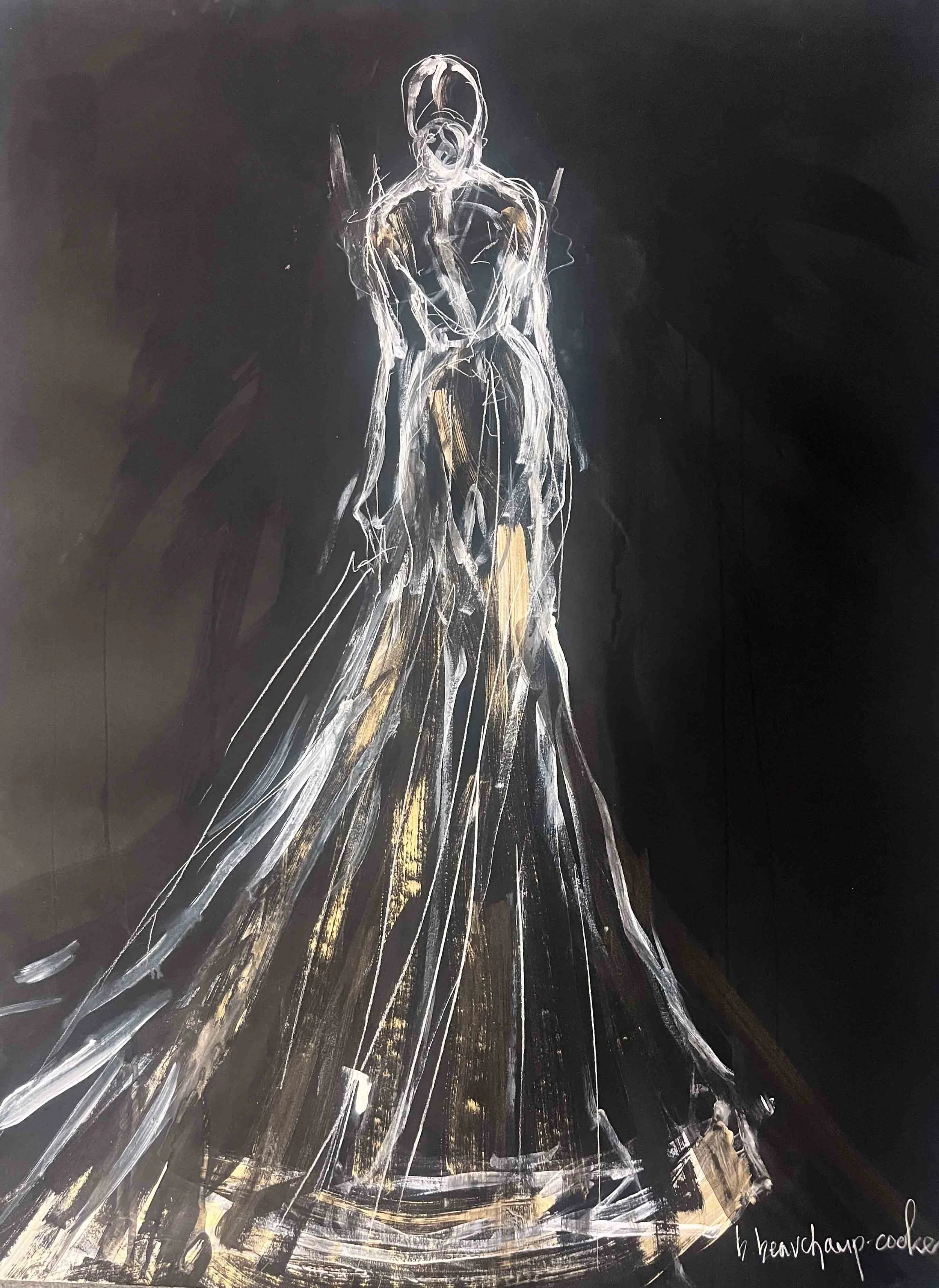 “Le dame 5 I” 30x22 | graphite and  paint on archival paper | 650