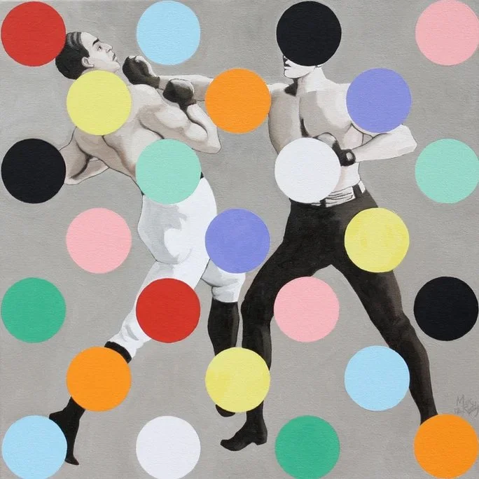 Polka Dot Punch | 24 x 24 | oil & acrylic on canvas | 800
