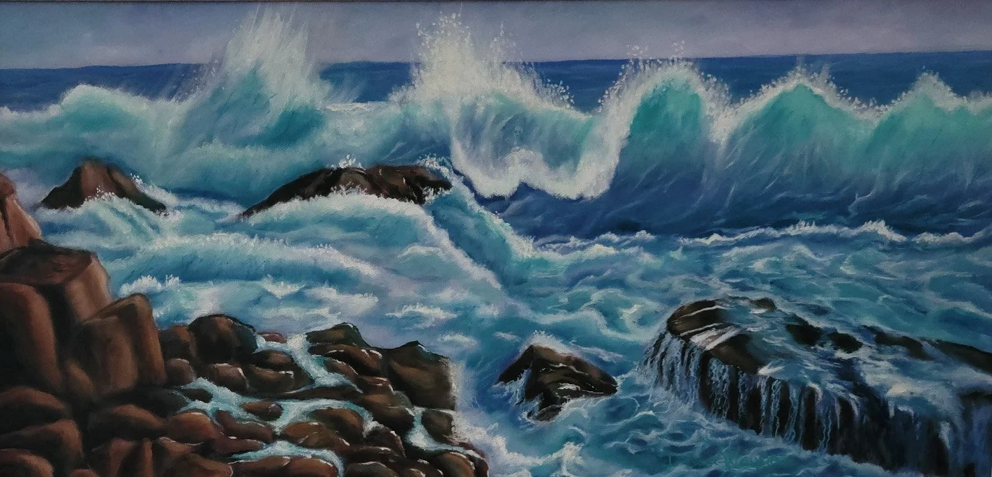The Rocky Shore | 28x16.5 framed | oil on canvas | 750