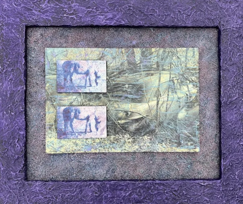 Two Horses: Iteration One | 21.25" x 25.5" | acrylics mixed media