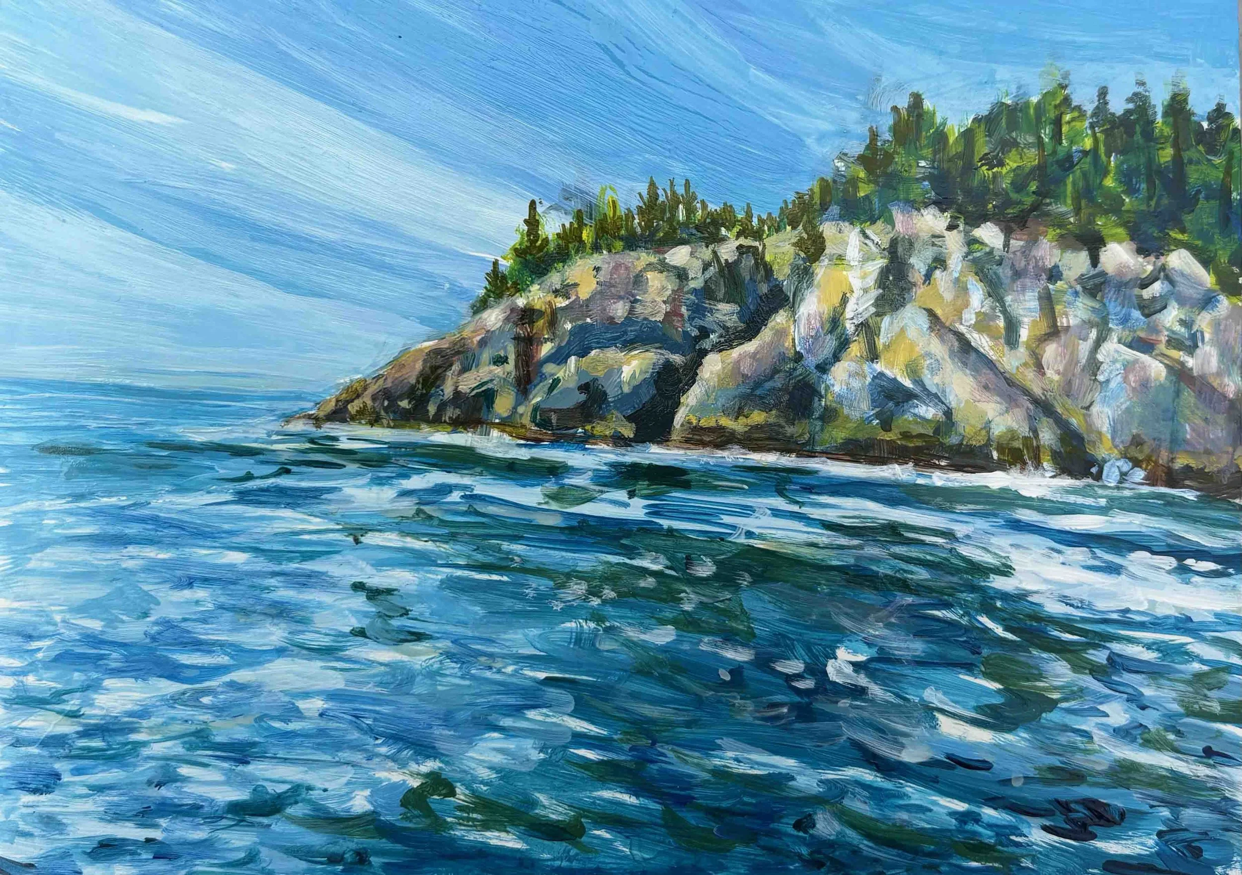 Kenai Fjords Cruise | 5x7 | acrylic on panel | 300