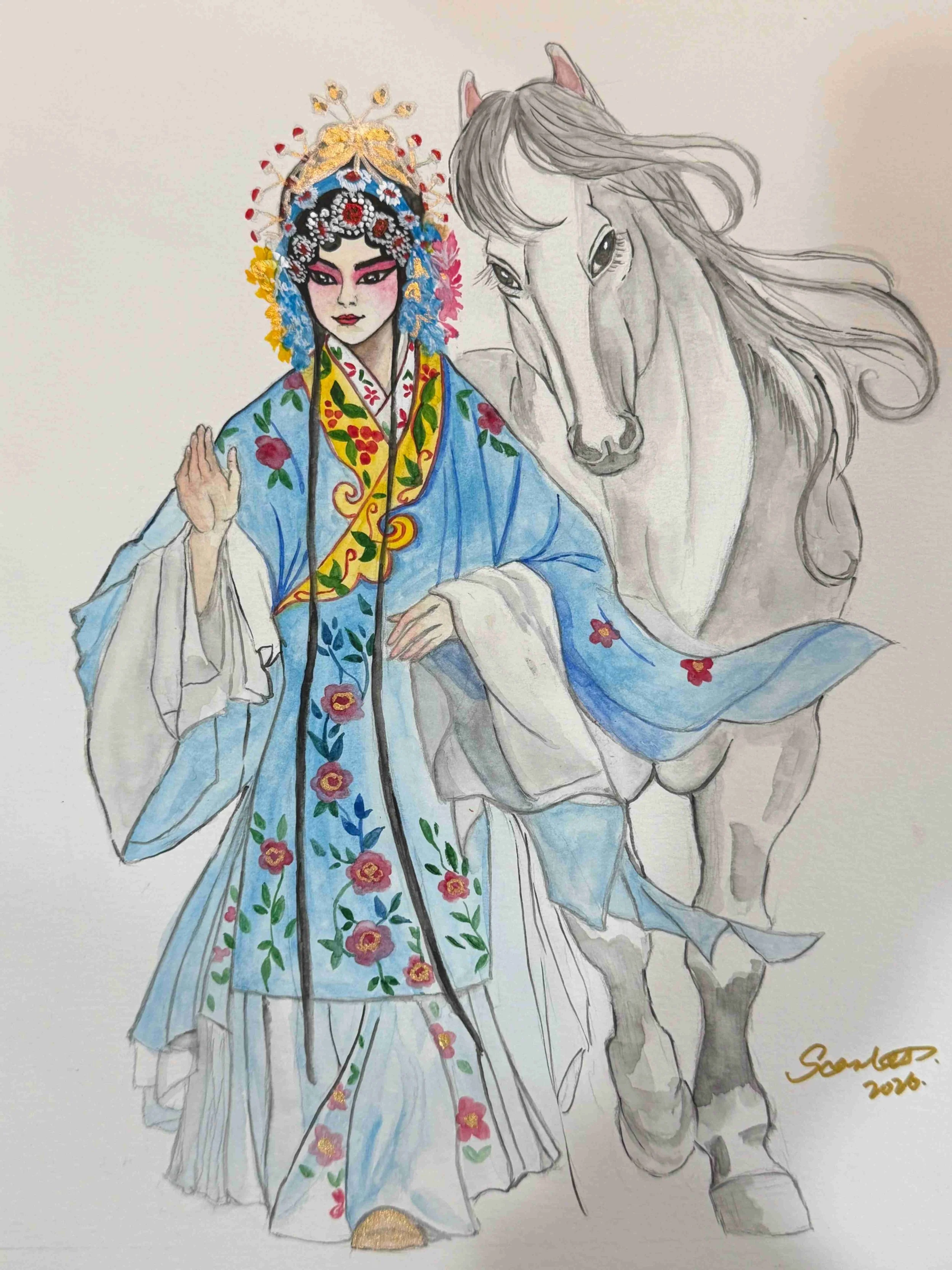 Azure Grace | 11x14 | watercolor | 400