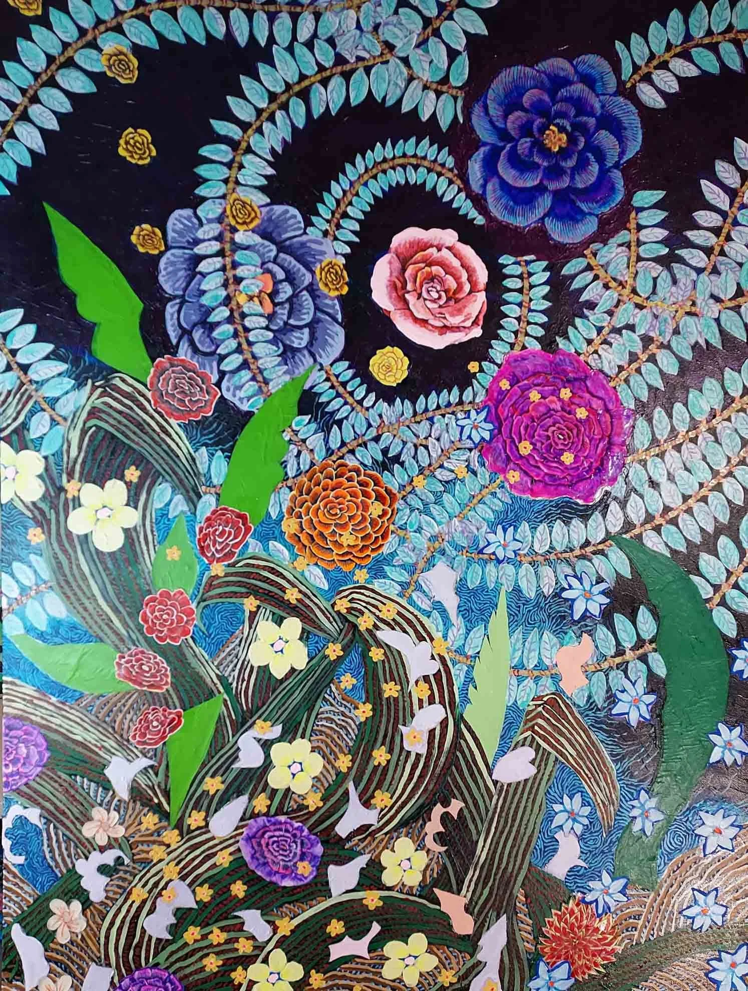 107 Rousseau Vine | 48x36 | acrylic and mixed media on canvas | 4000