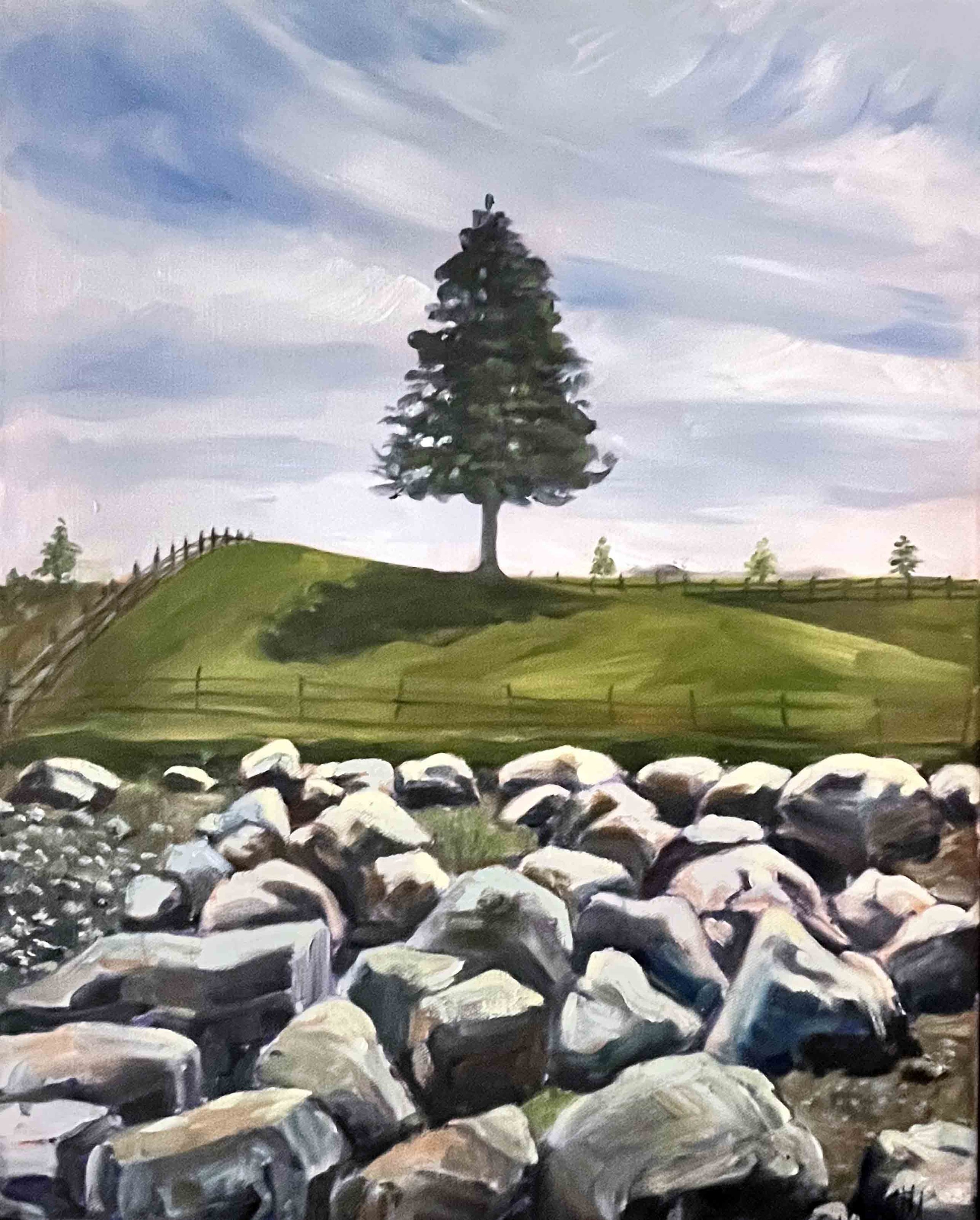 Isolation Against the Rocks Of Corona-19 | 16x20 | oil on canvas | 