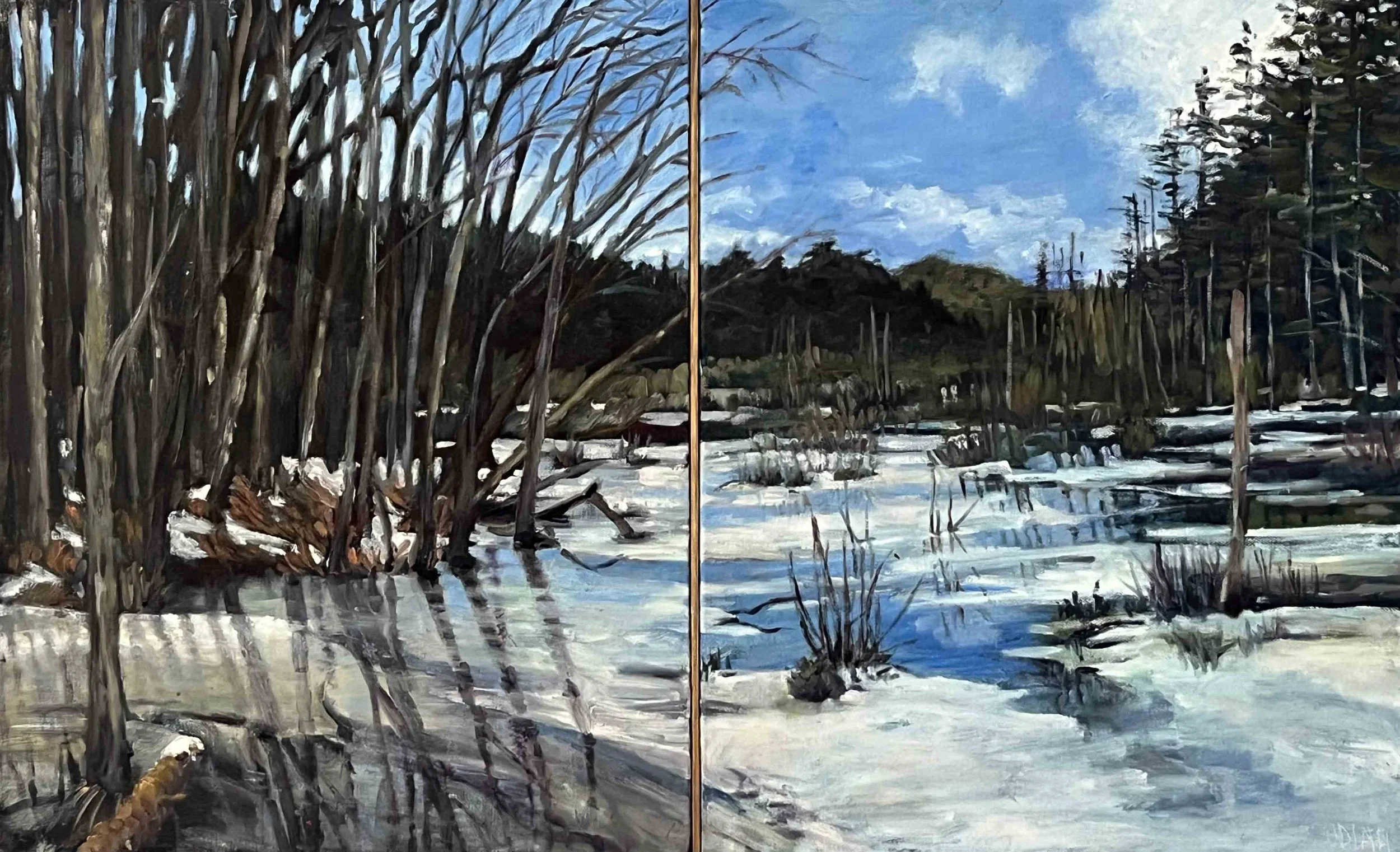 Swamp Melt | diptych 20x32 | oil on canvas