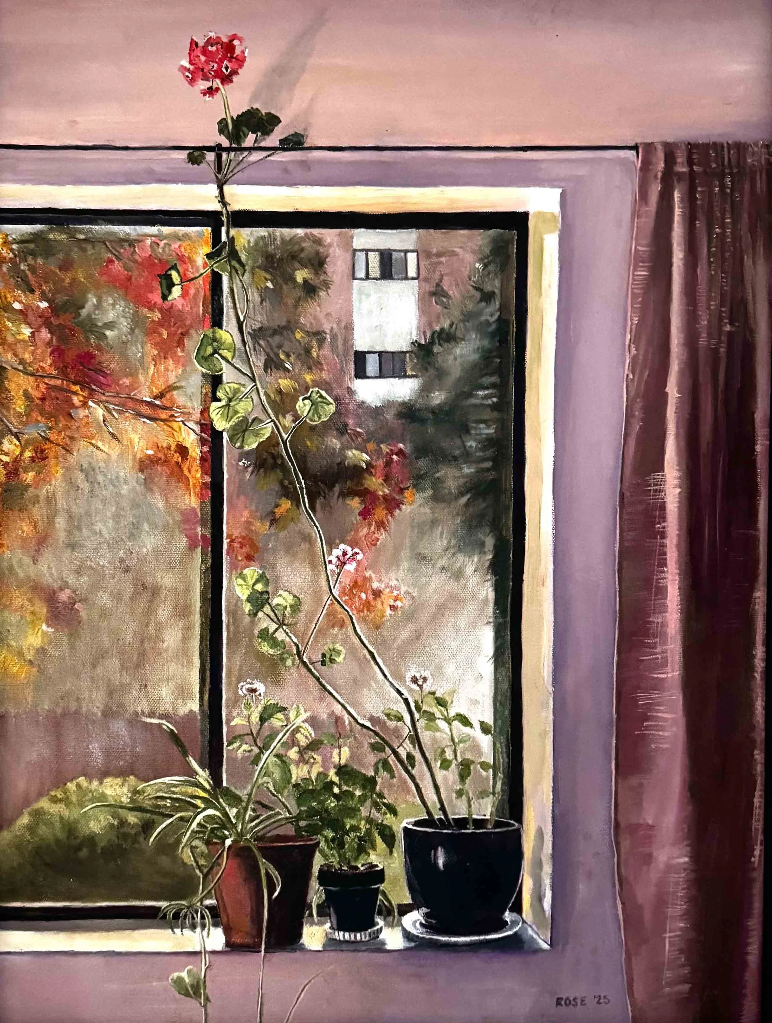 My September Geranium | 24x 18 | oil on canvas | 900