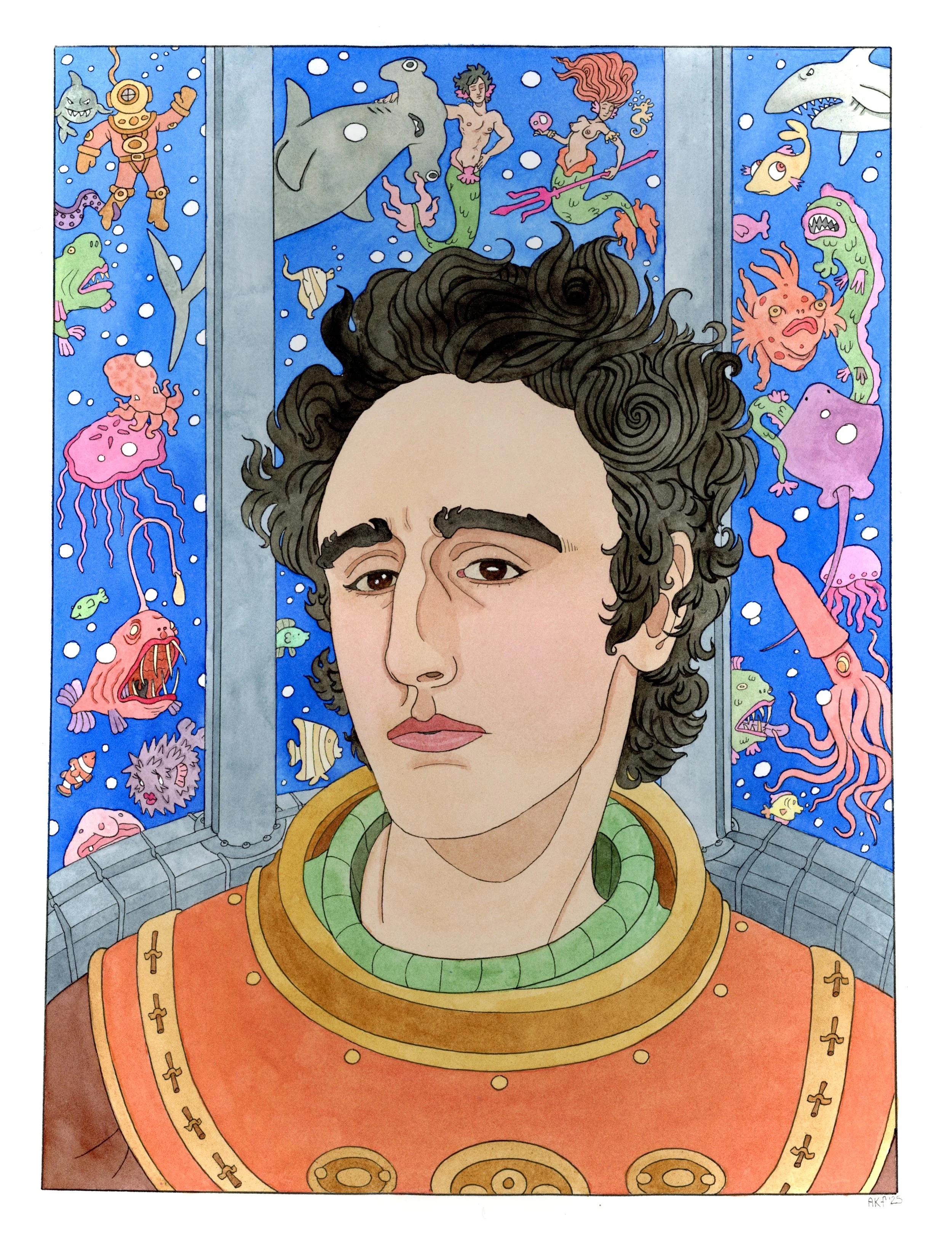 Nautical-Keegan | 12x16 | pen & ink, watercolor | 500