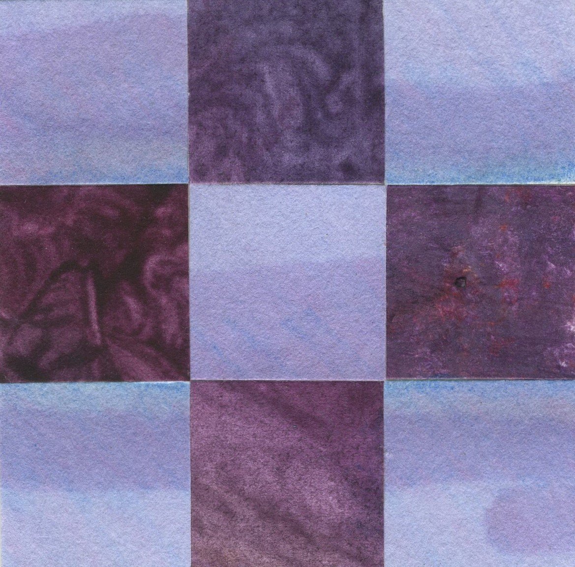 “Square Inch Project #13”
— 3” x 3”
— Watercolor Collage,
Mounted on Board,
Sealed with Wax — $30