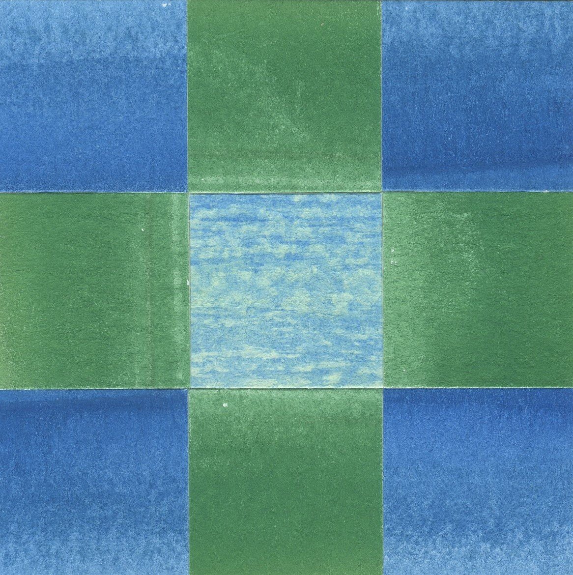 “Square Inch Project #22”
— 3” x 3”
— Watercolor Collage,
Mounted on Board,
Sealed with Wax — $30
