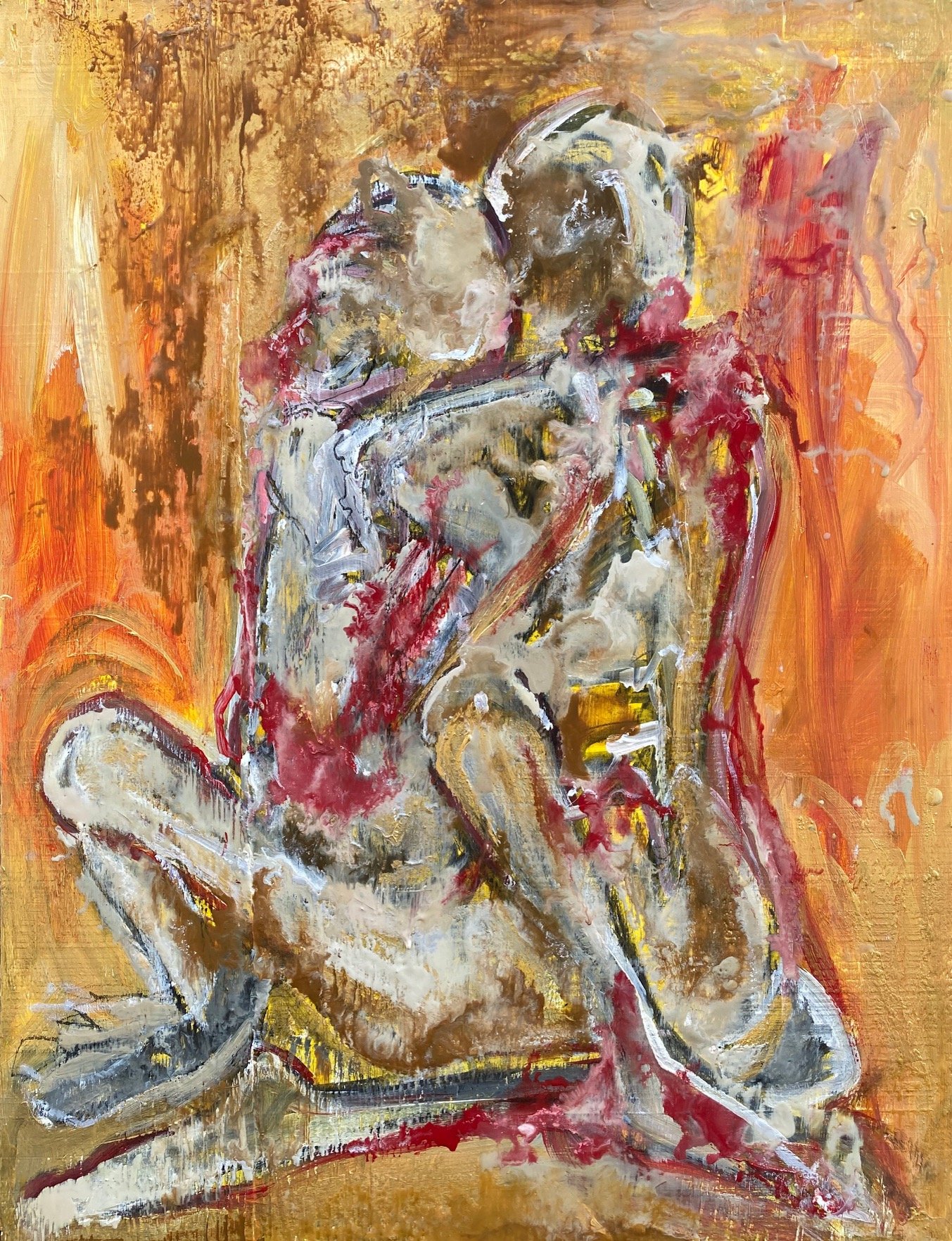 Last Embrace | 38x24 | mixed media on wood | SOLD