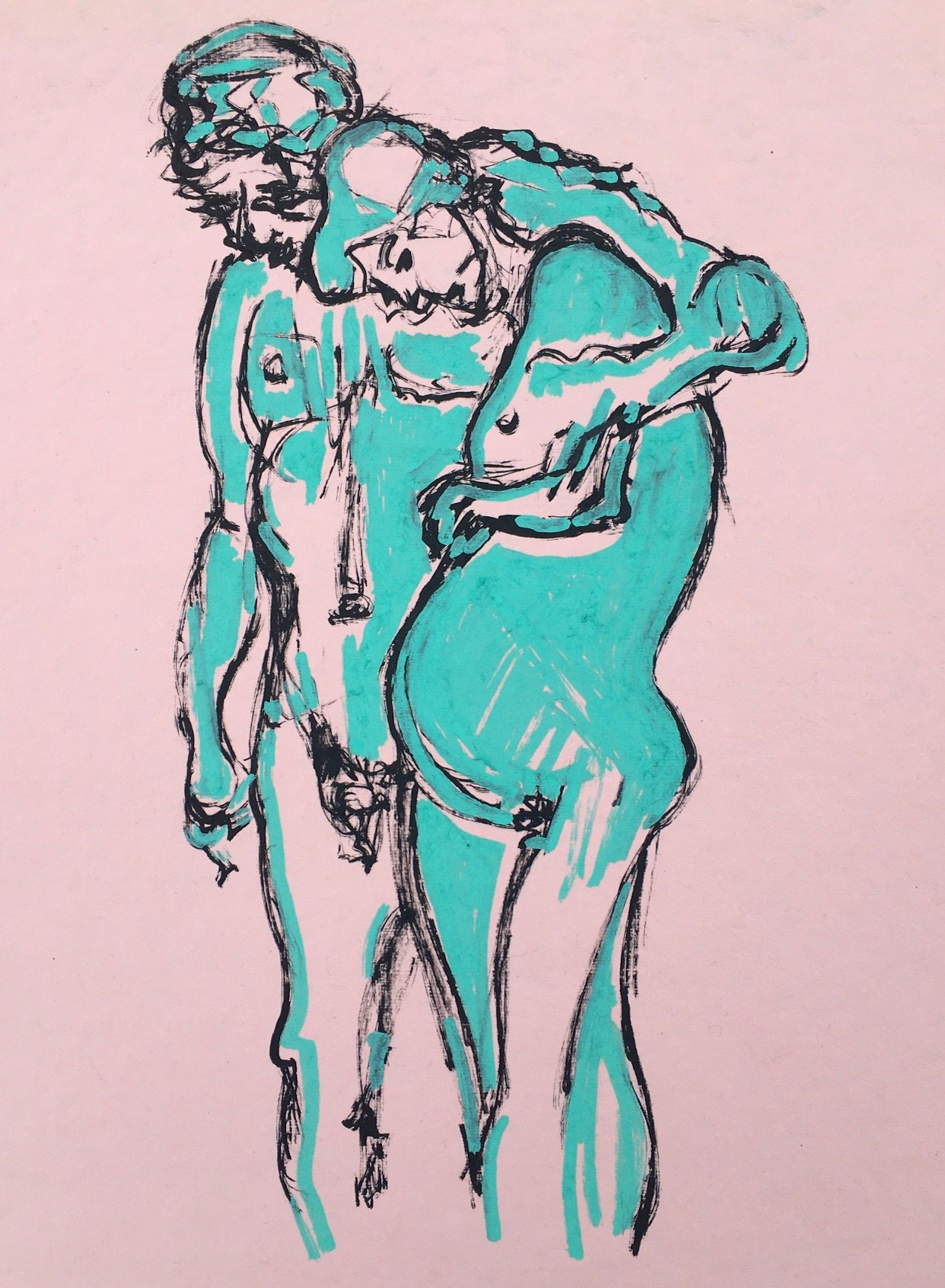 Untitled (after a Klimt sketch) | 12x8 | liquid marker on paper | 250